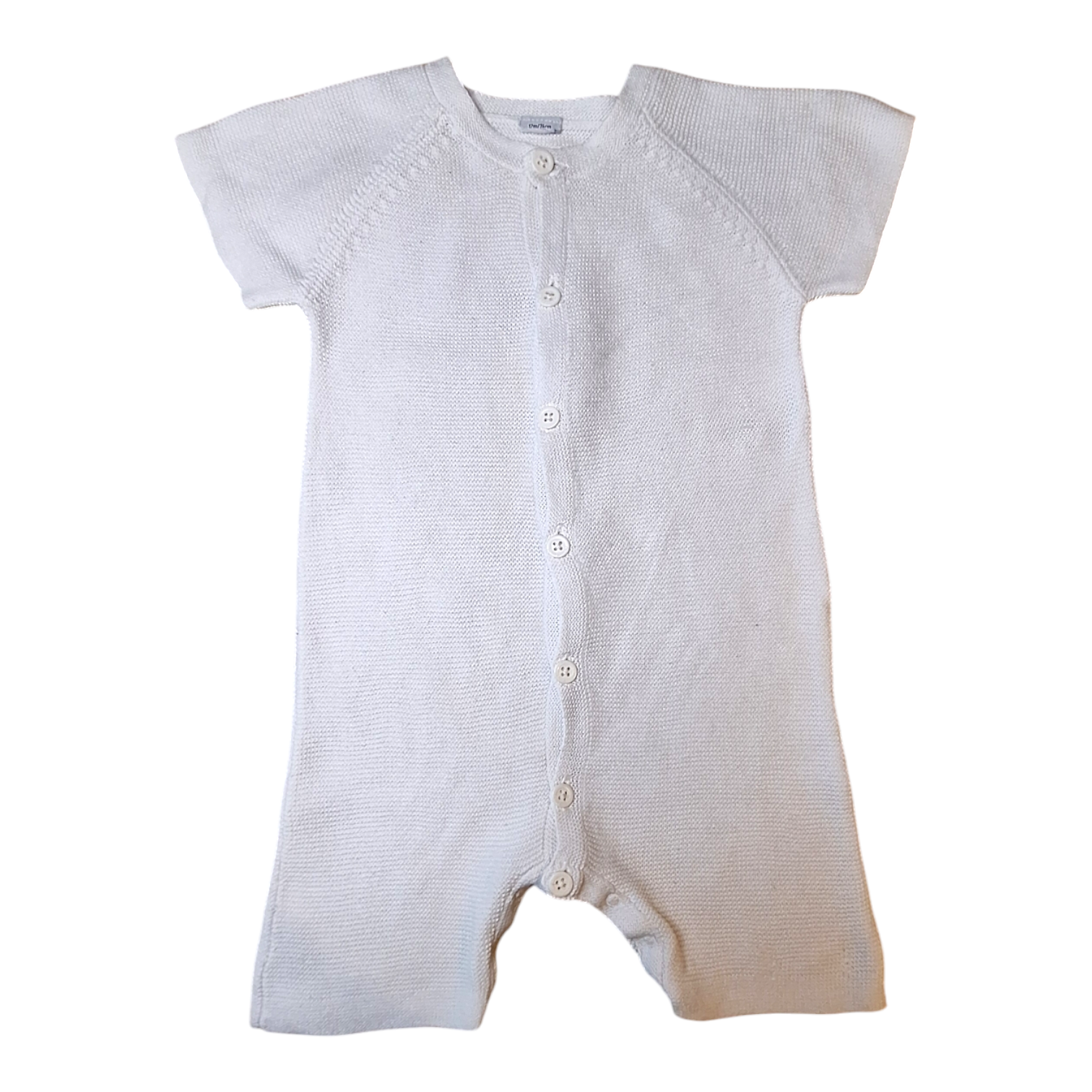 Gebreide playsuit met korte mouwen -74CM