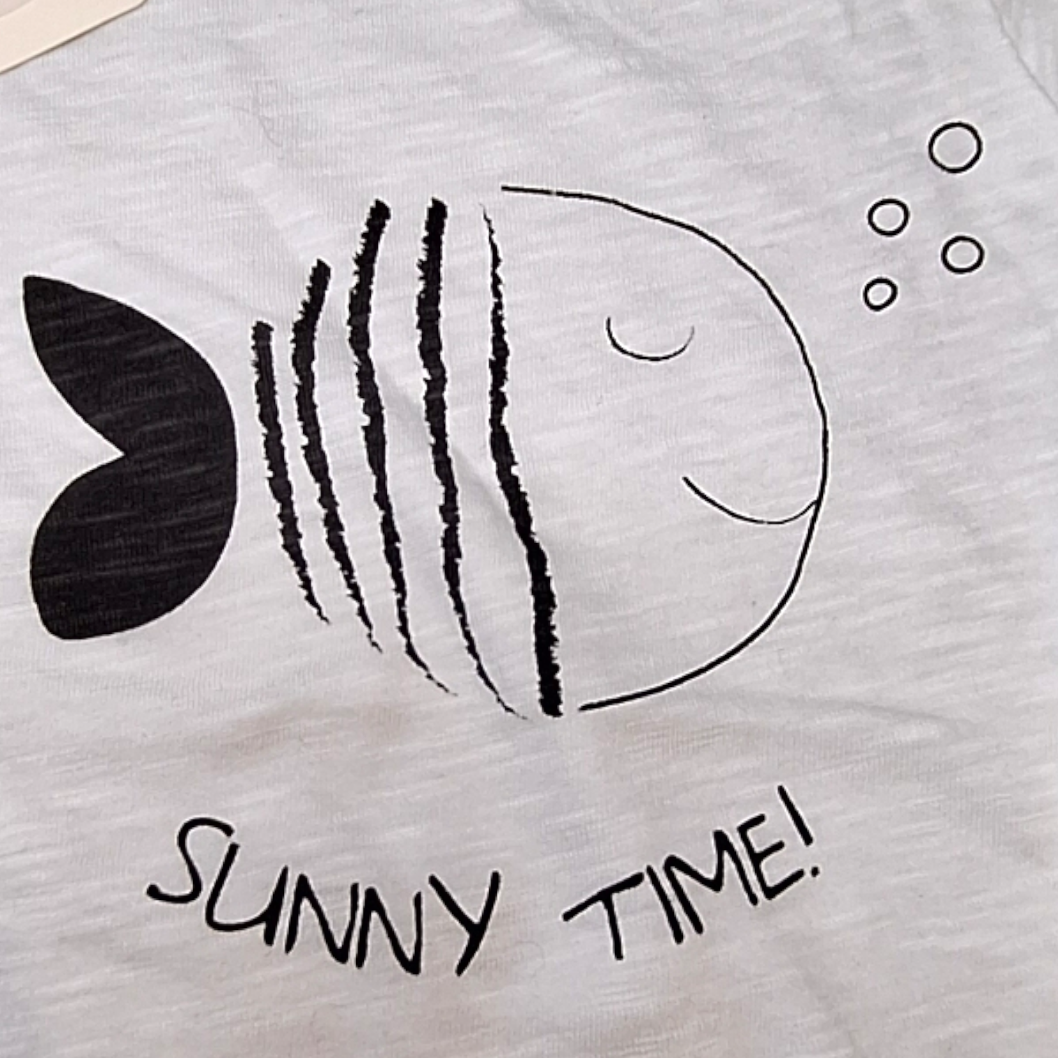 Biologisch t=shirt vis SUNNY TIME - 62CM - 70CM