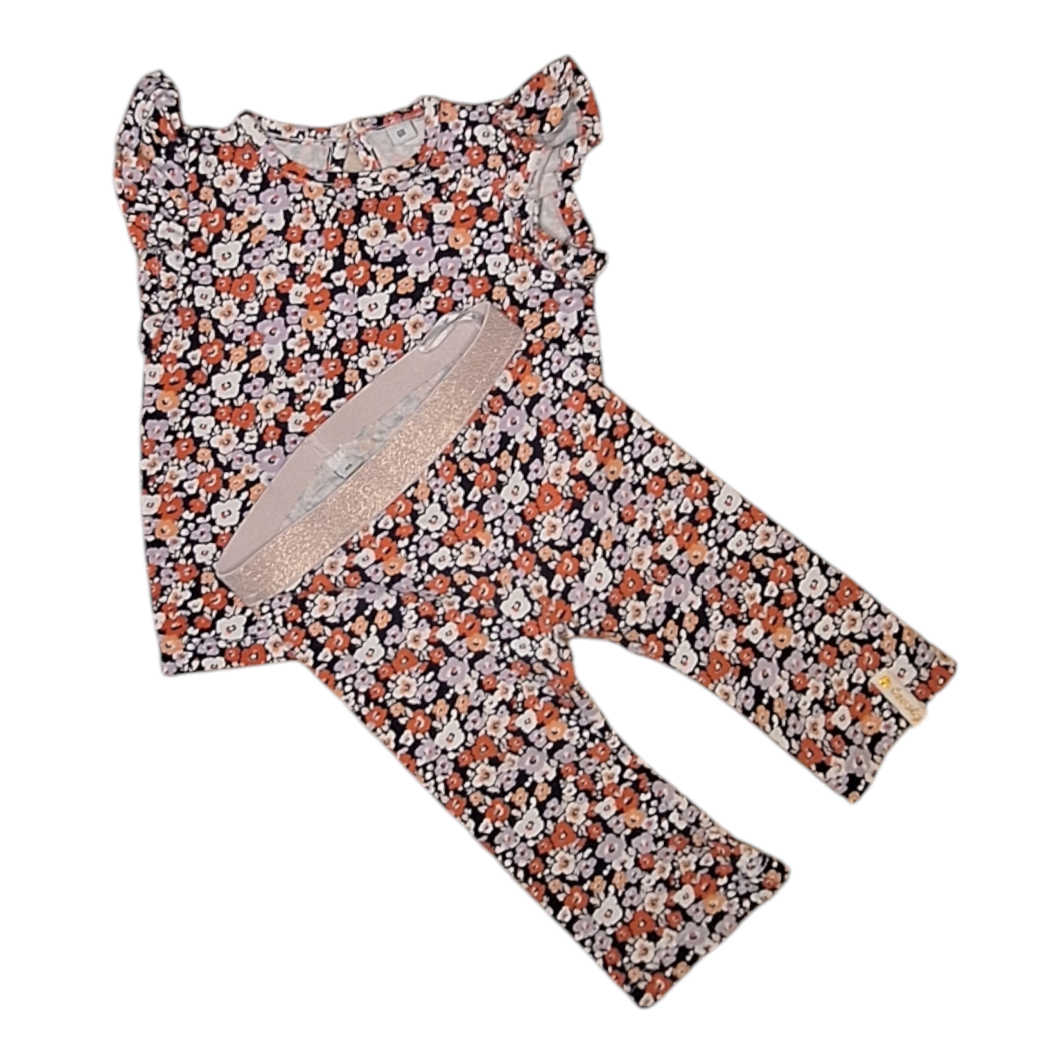 Set shirt & broek bloemen - 68CM