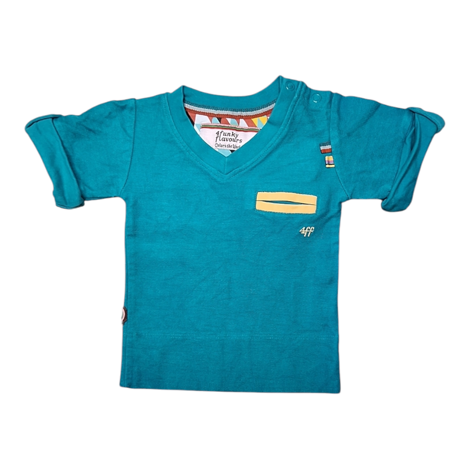 T-shirt met omslag en zak - 62/68CM