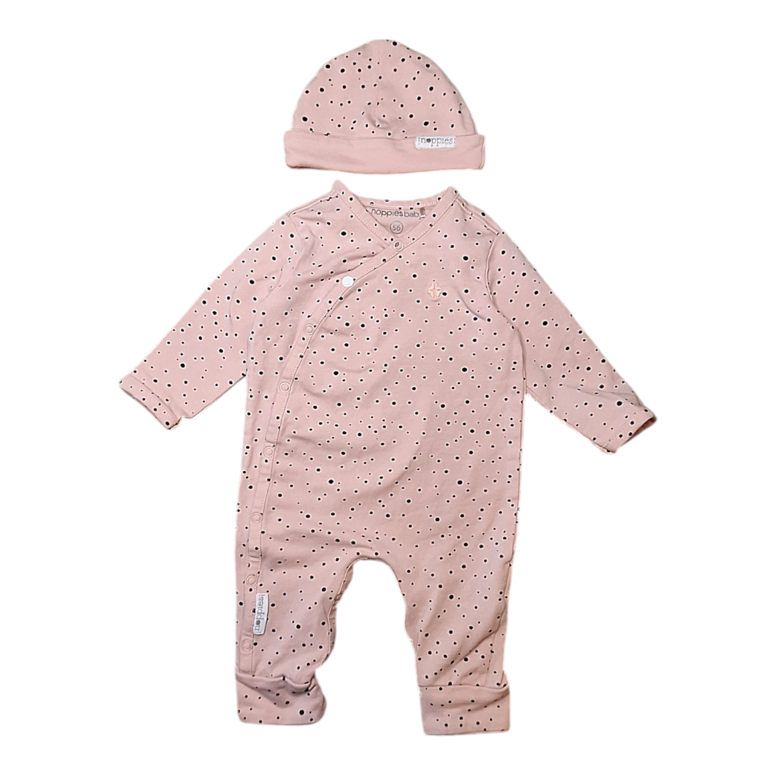 Pois onesie set & muts - 56CM