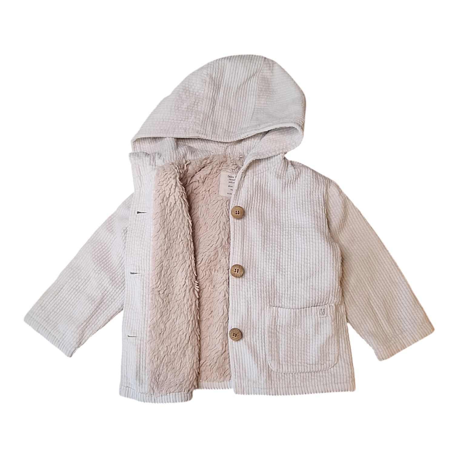 Ribbed corduroy jacket sherpa - 92CM