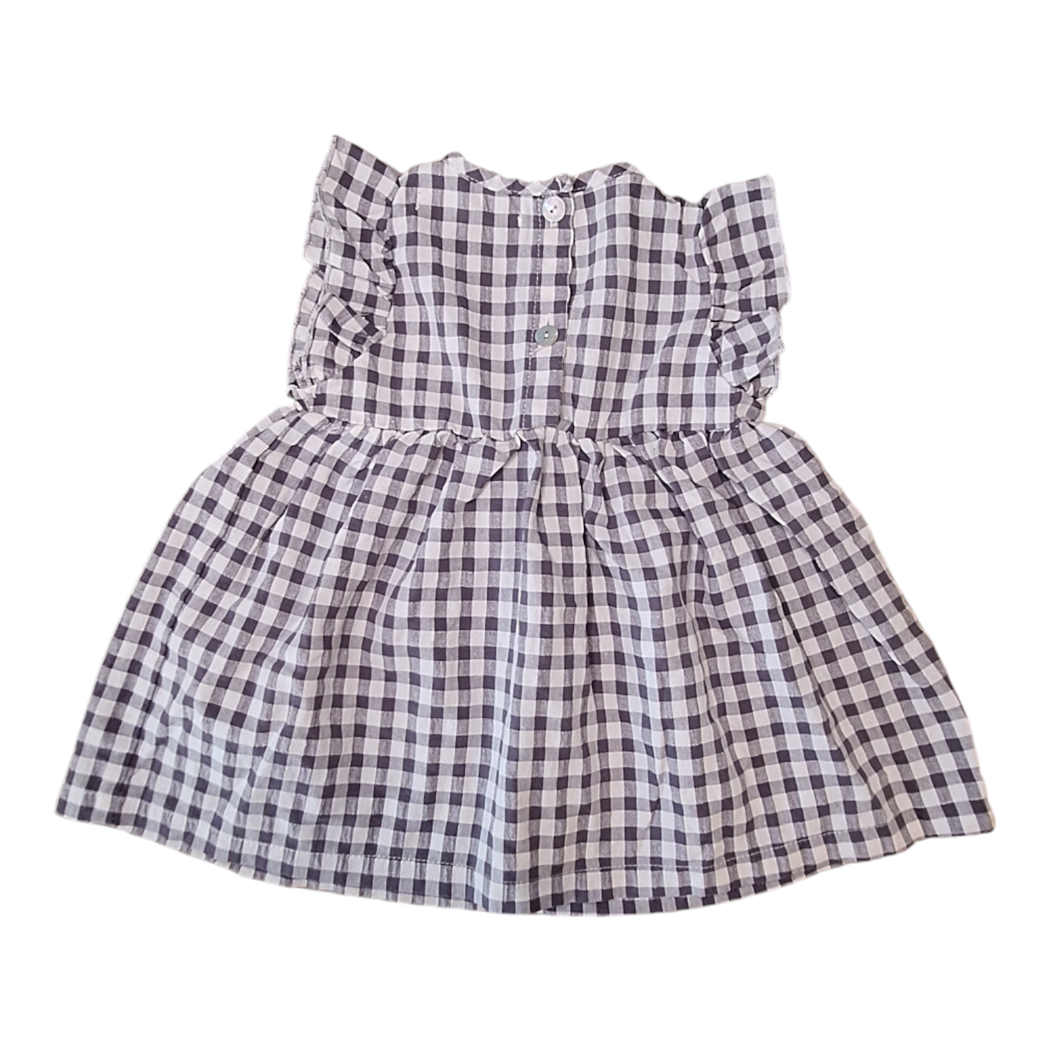 Geruite jurk met ruches - 1/3M