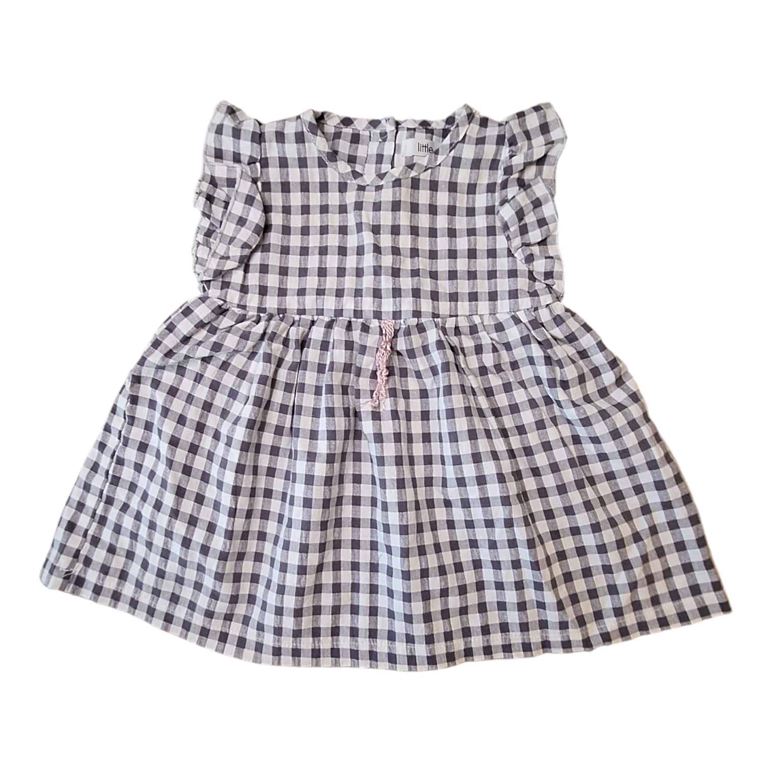 Geruite jurk met ruches - 1/3M