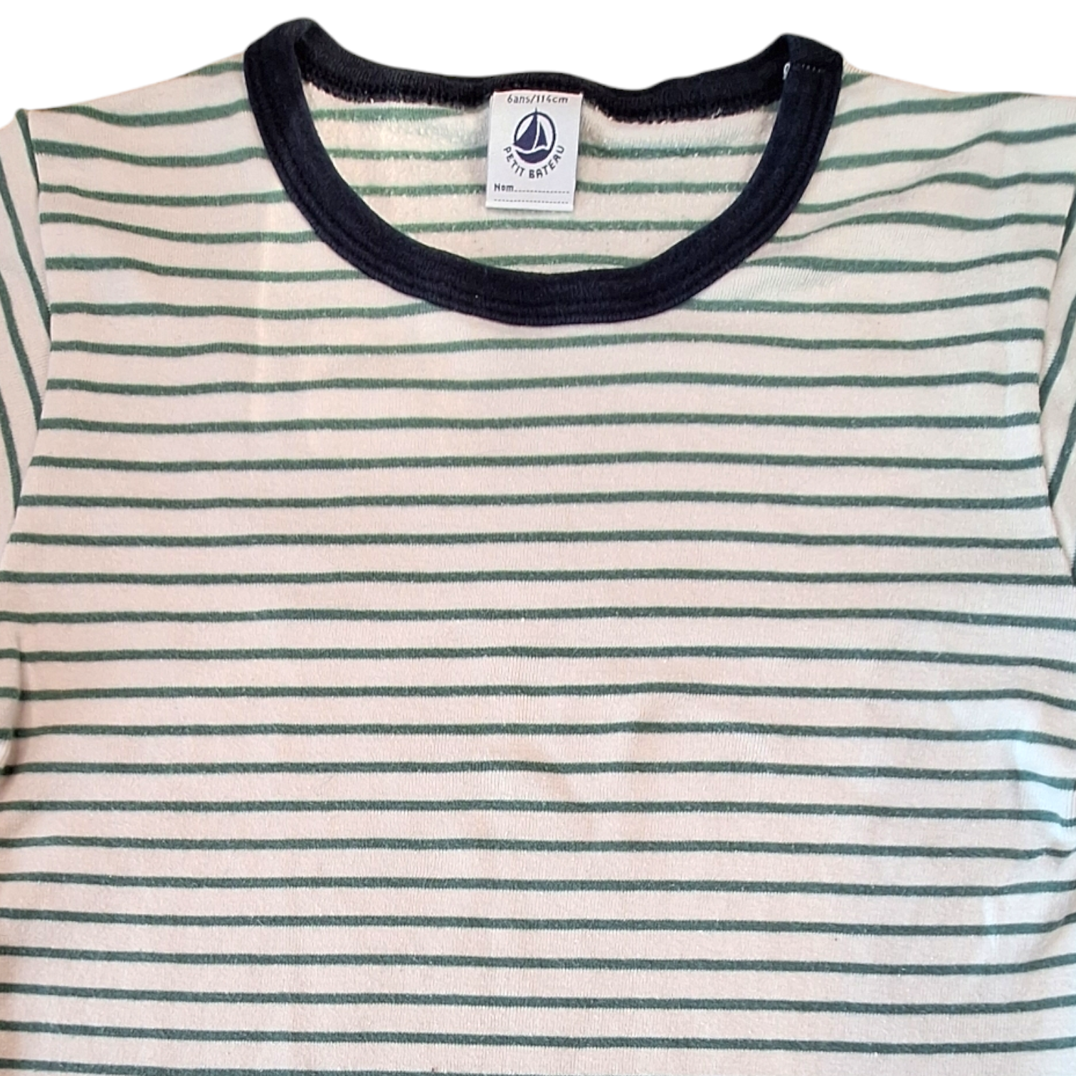 Gestreept T-shirt met contrasterende zomen - 6Y