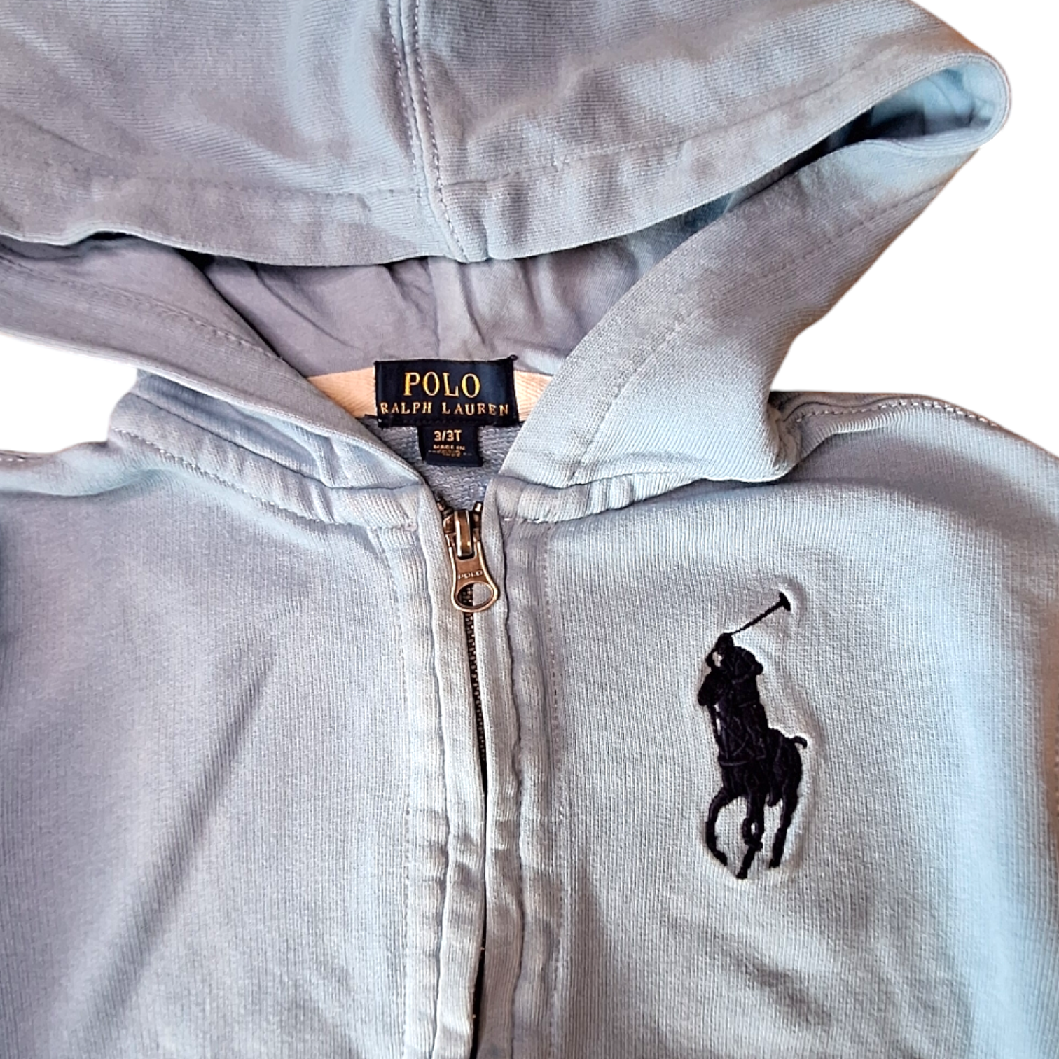 Zipped hoodie with blue big logo - 3Y