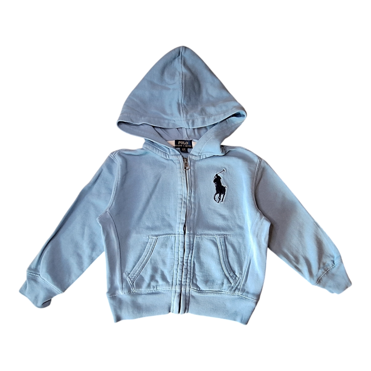 Zipped hoodie with blue big logo - 3Y