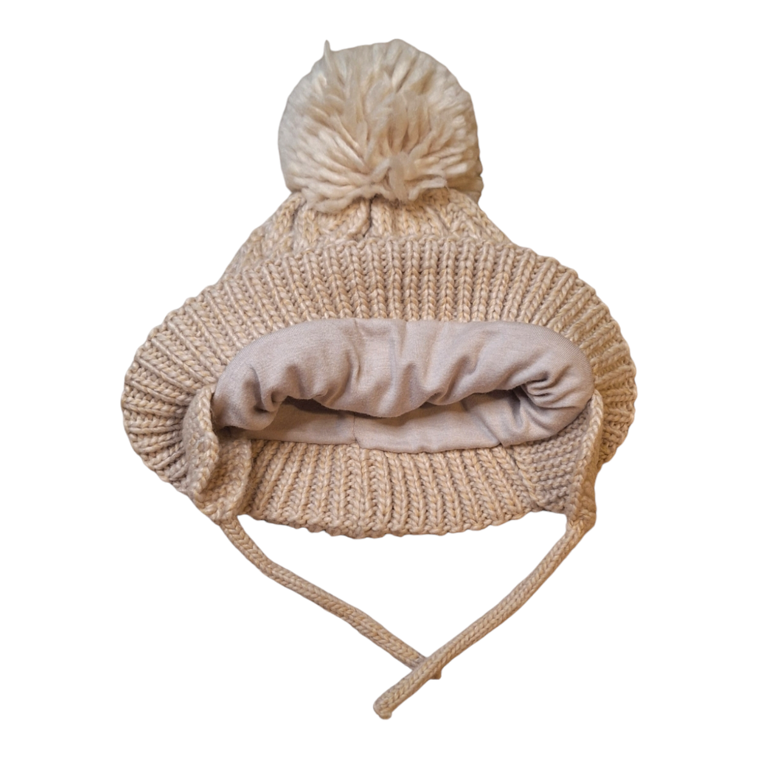 Beanie with ears and pompom - 74/80CM
