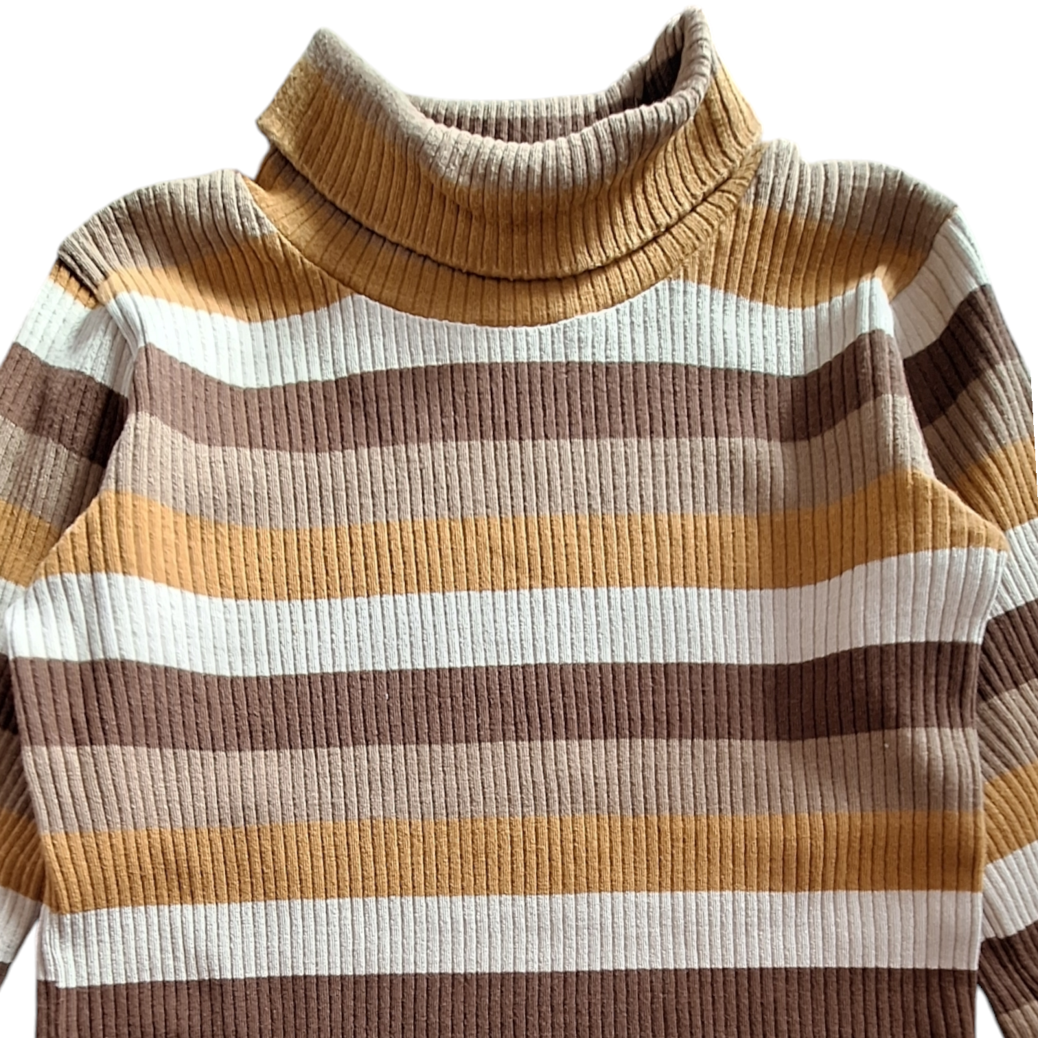 Geribbeld gestreept shirt coltrui - 6/8Y