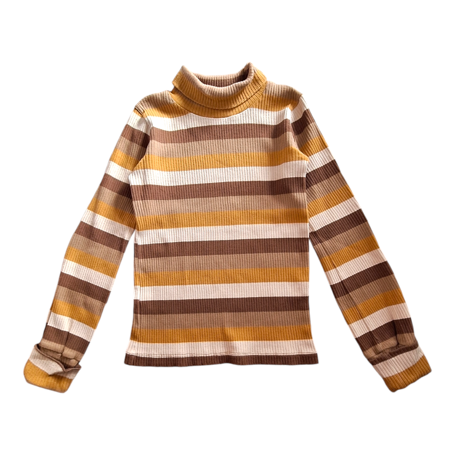 Geribbeld gestreept shirt coltrui - 6/8Y