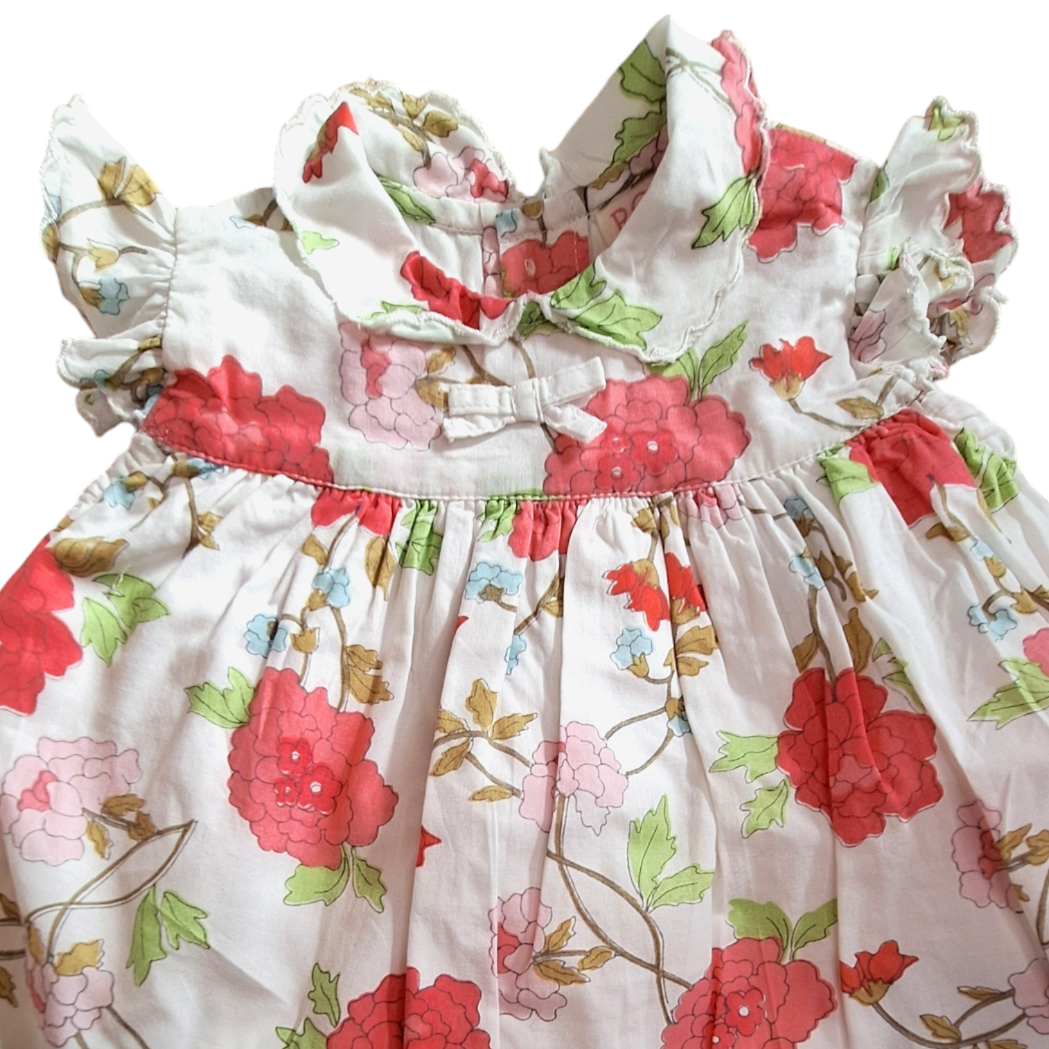 Fresh cotton dress flowers - 3/6M