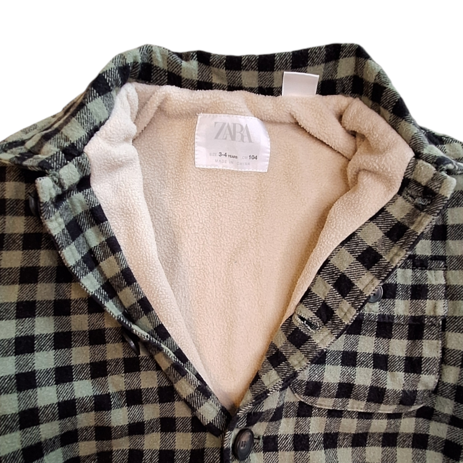 Warm checked shirt with sherpa - 104CM