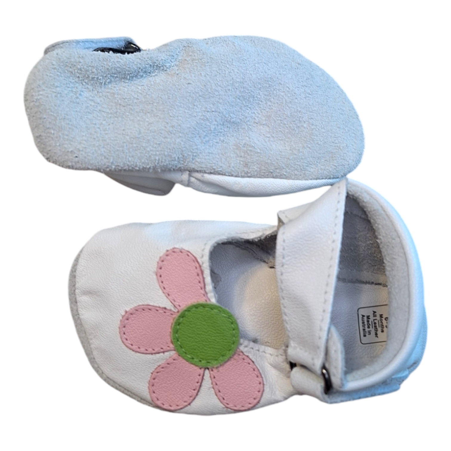 Mary Jane Sleepers roze bloem - 6/9M