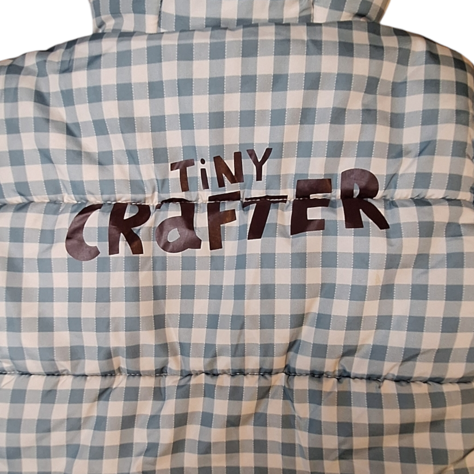 Geruite capuchon pufferjack TINY CRAFTER - 110CM