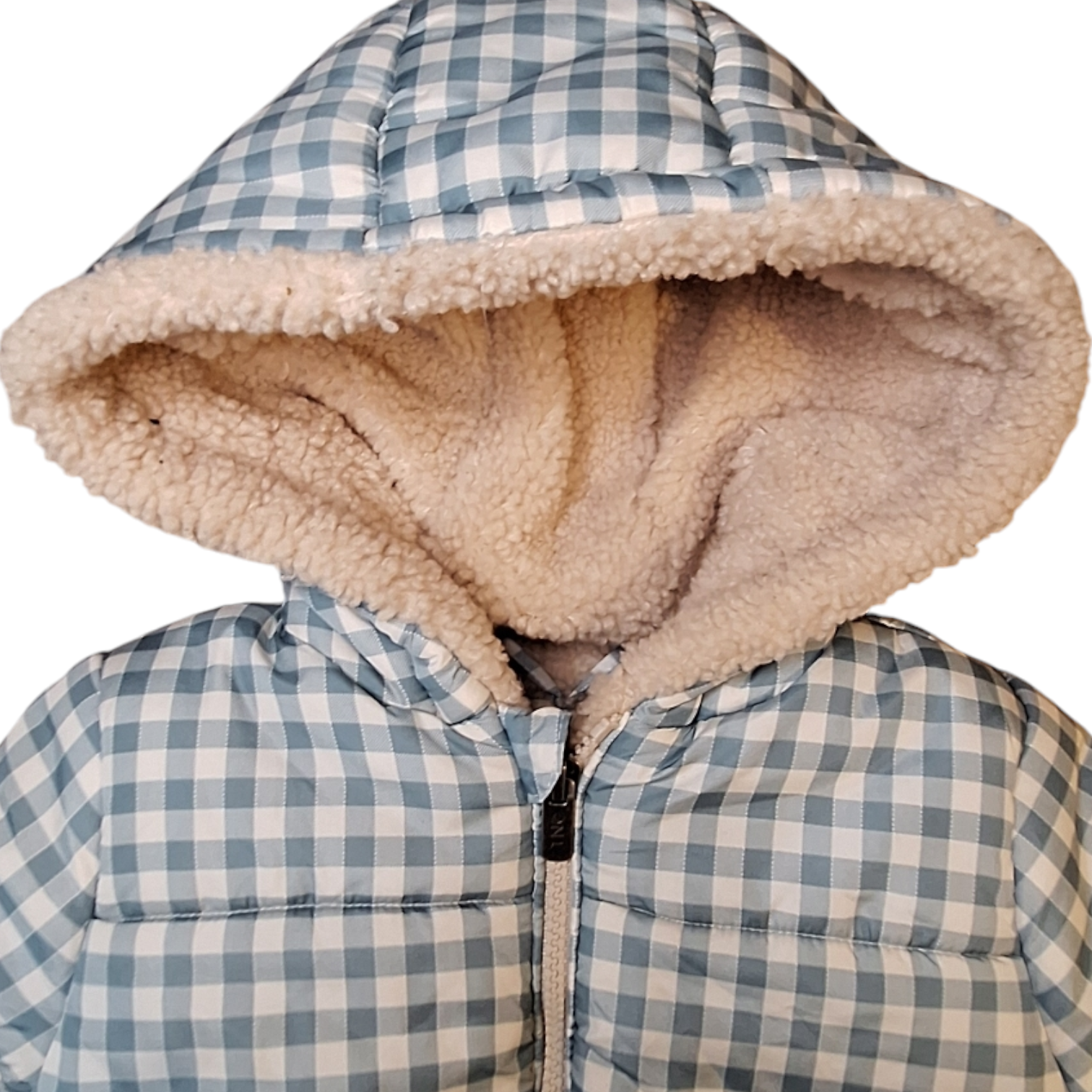 Geruite capuchon pufferjack TINY CRAFTER - 110CM