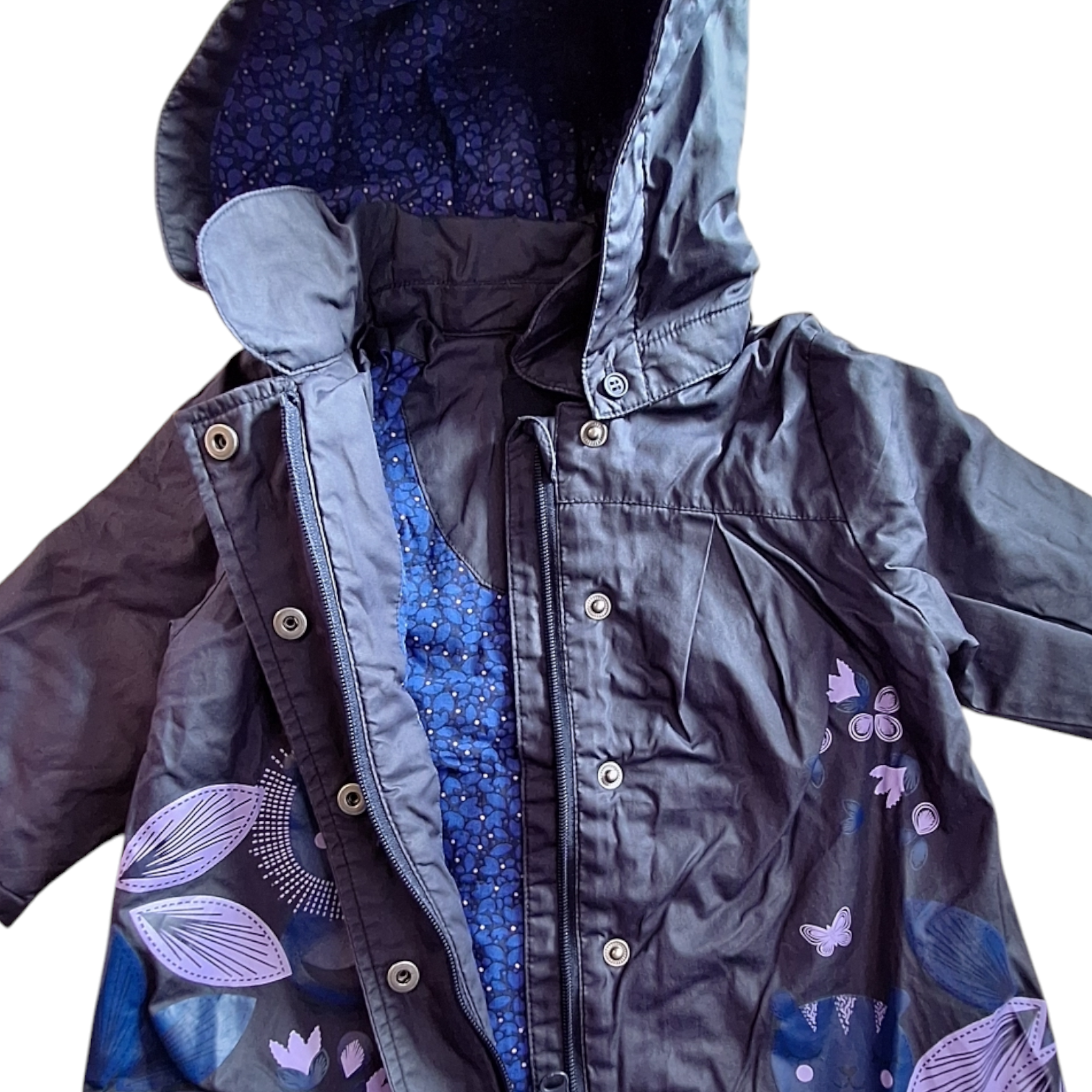 Rain coat with hood and butterflies - 71CM
