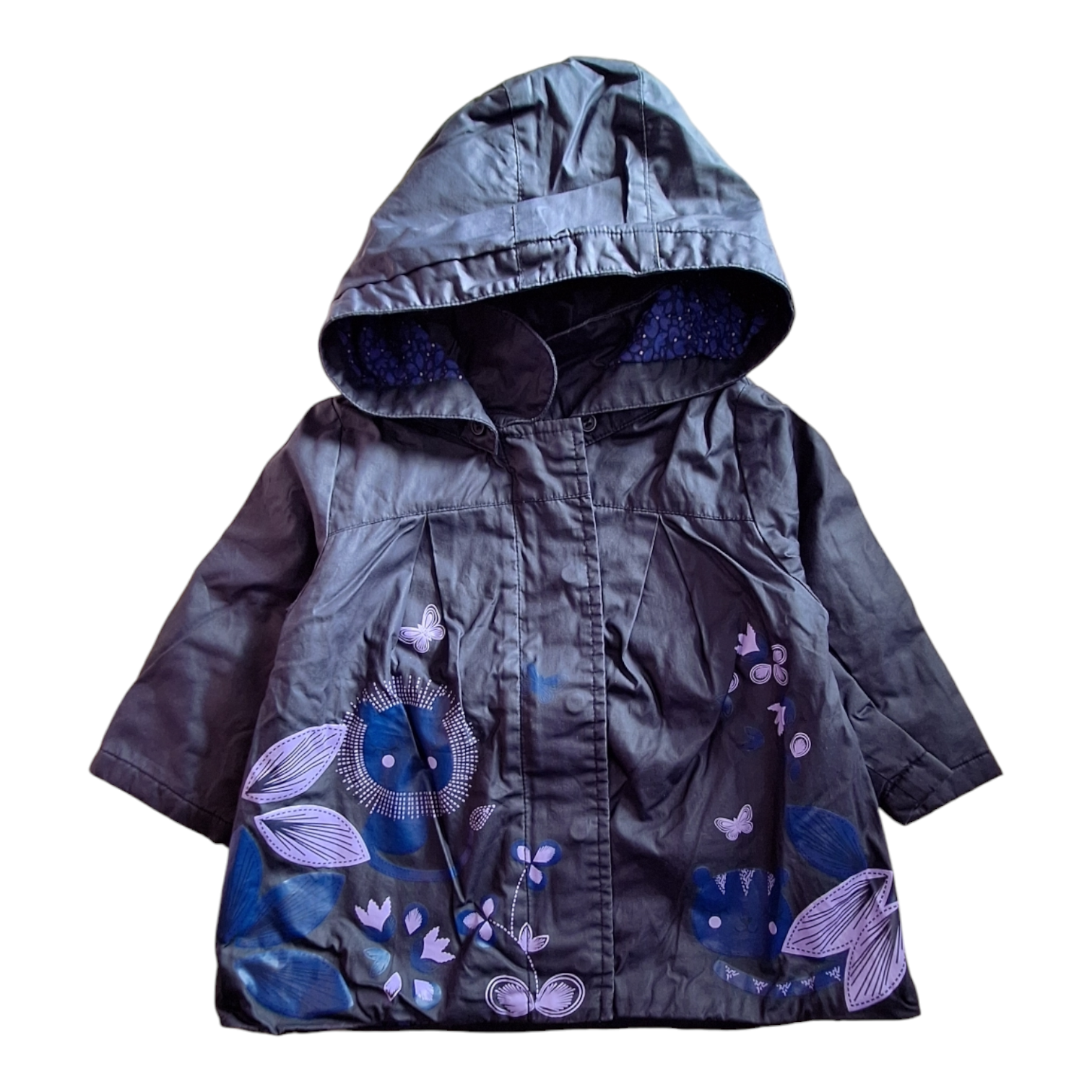 Rain coat with hood and butterflies - 71CM