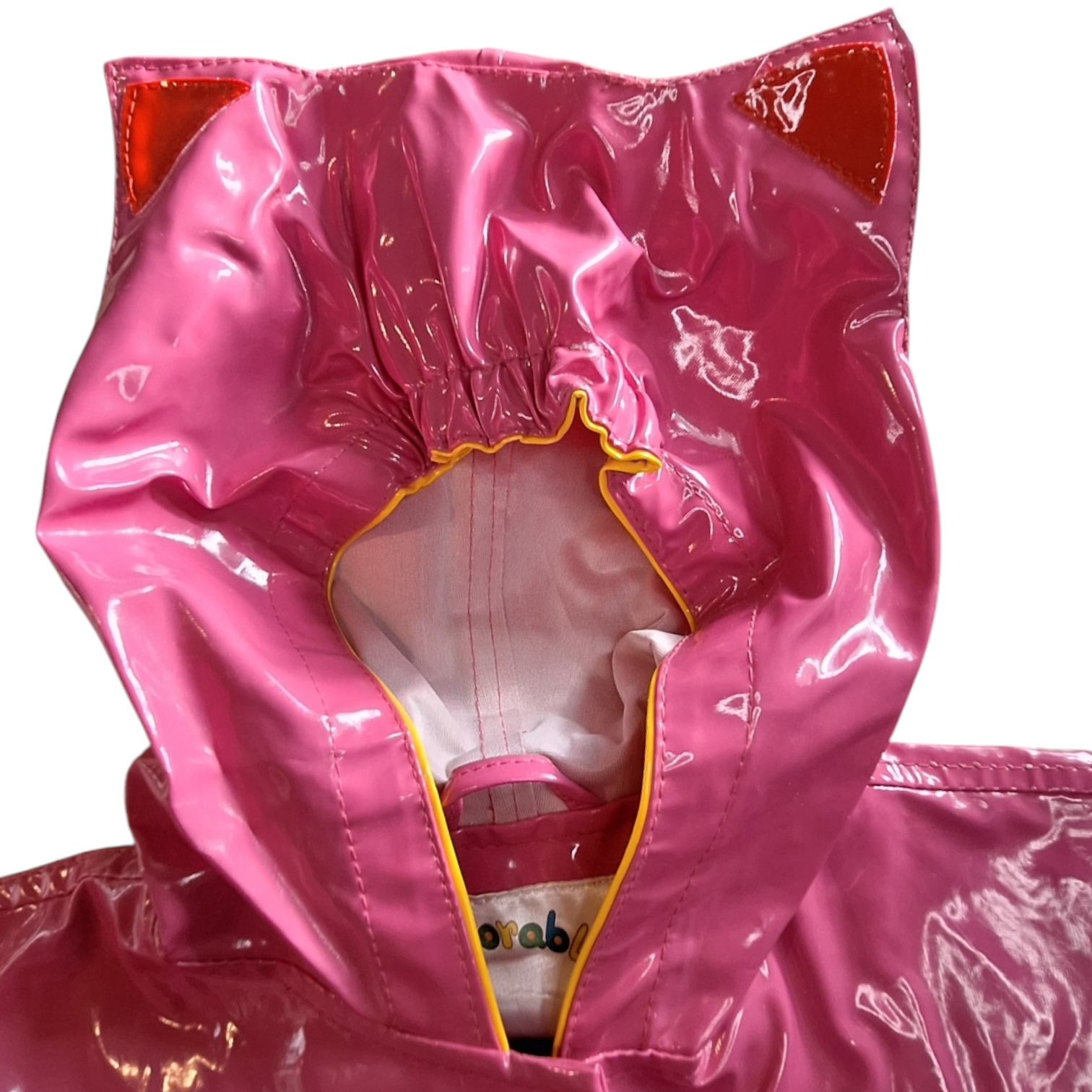 Regenjas met capuchon poes en vis - 80/86CM