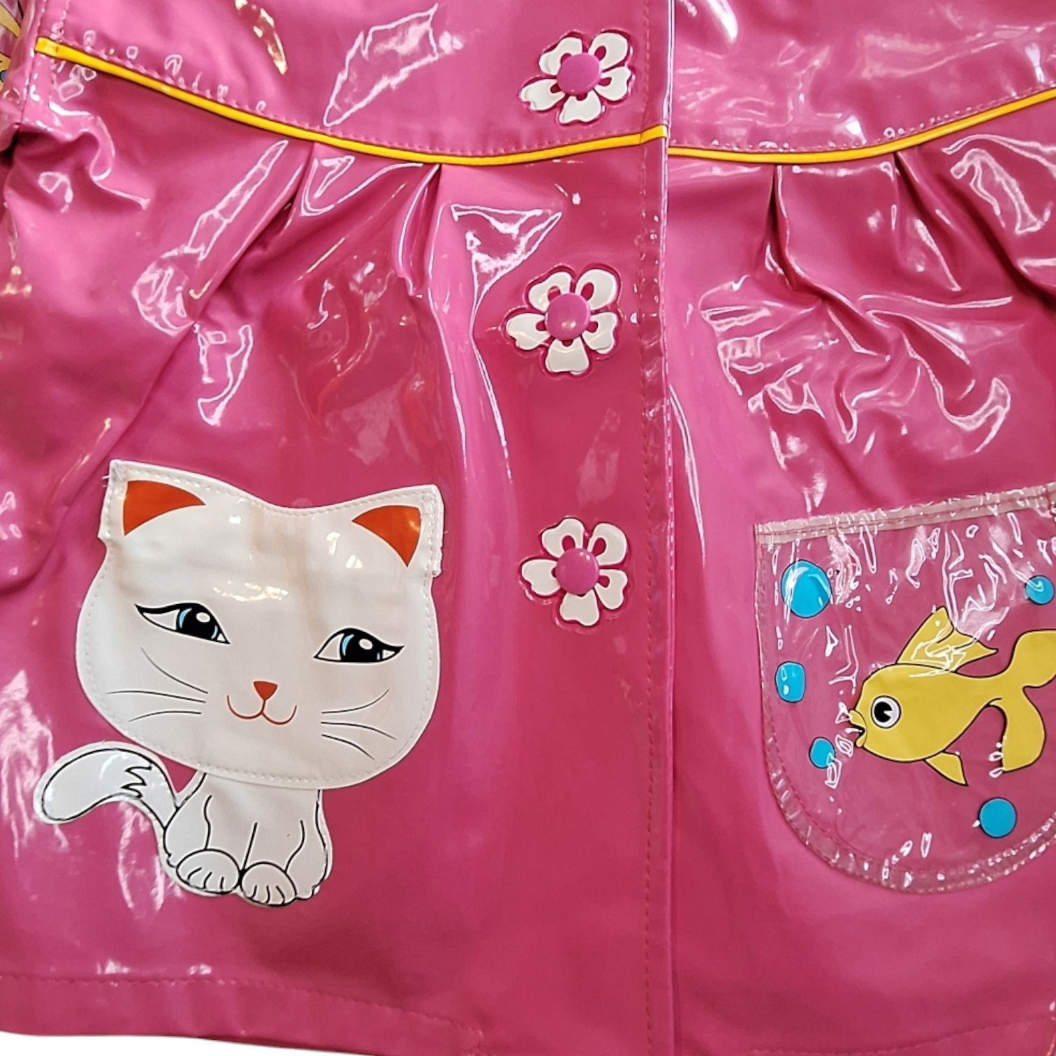 Regenjas met capuchon poes en vis - 80/86CM