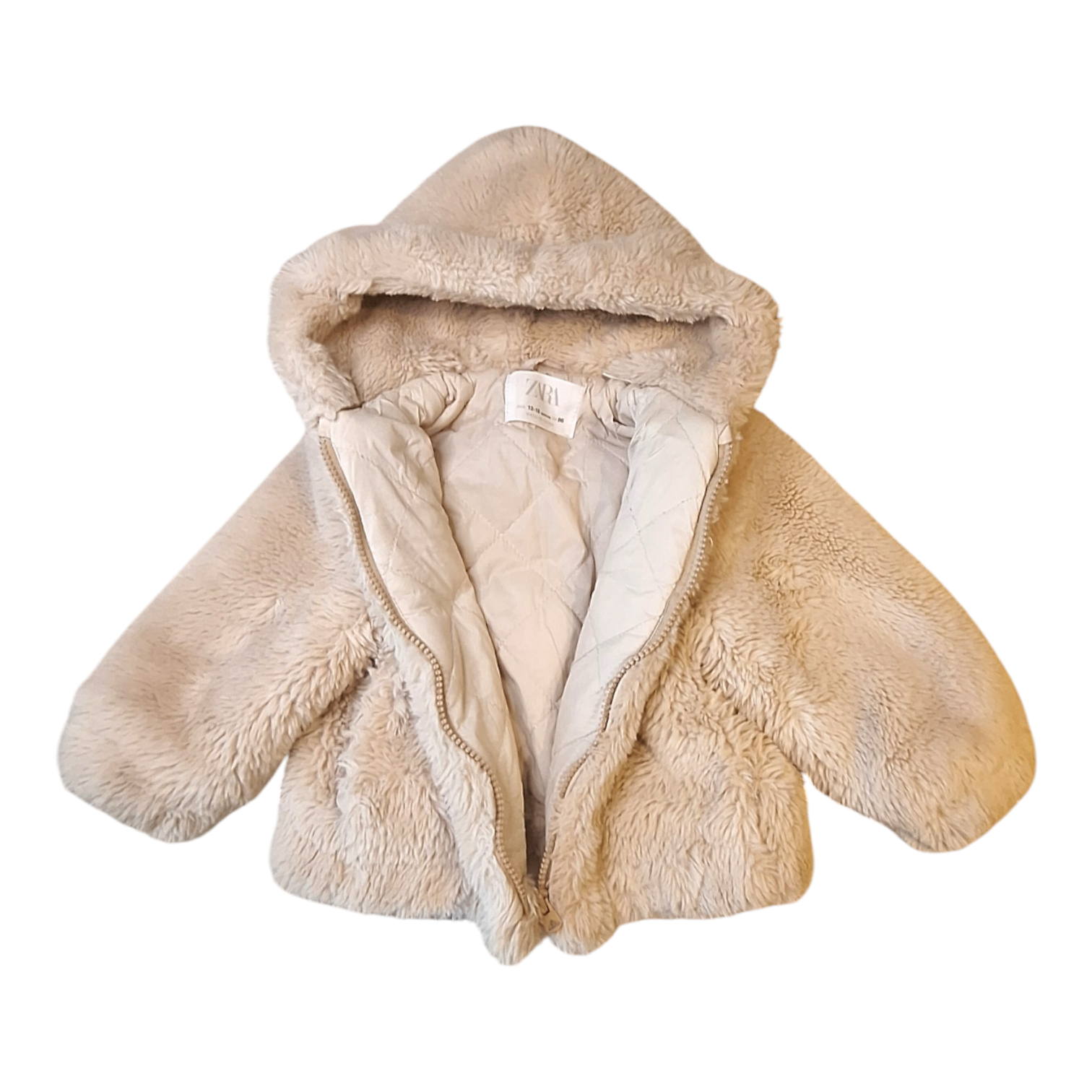 Faux fur jas gewatteerd - 12/18M