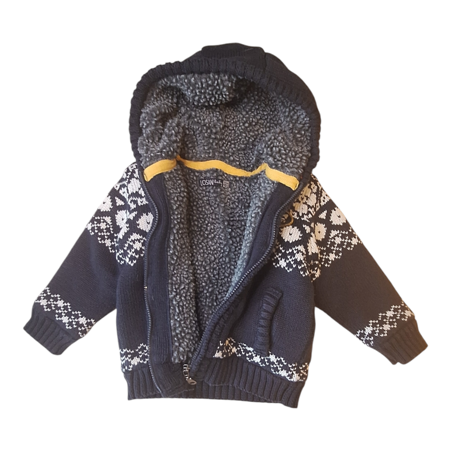 Gebreid jasje met sherpa ALASKA- 74CM