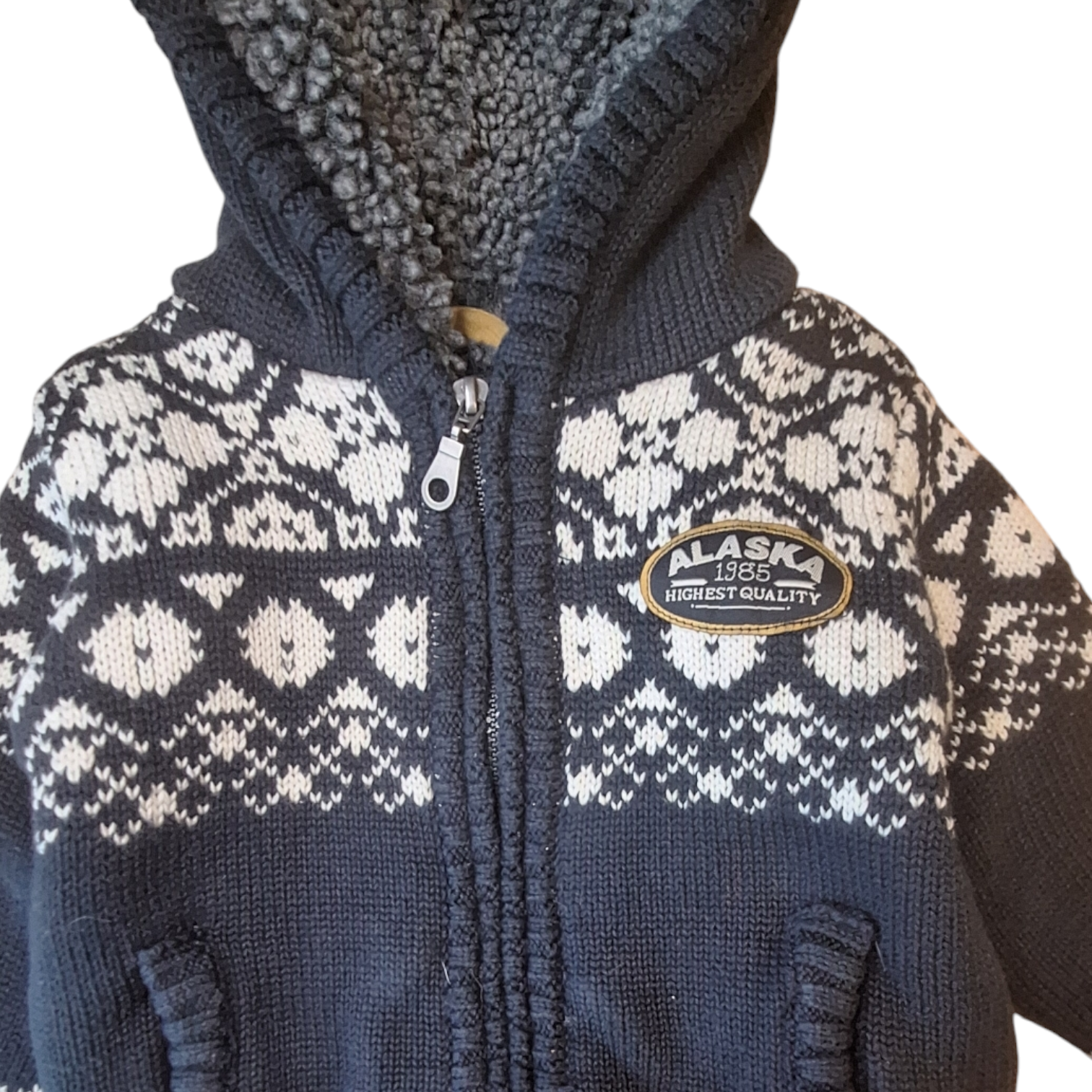 Gebreid jasje met sherpa ALASKA- 74CM