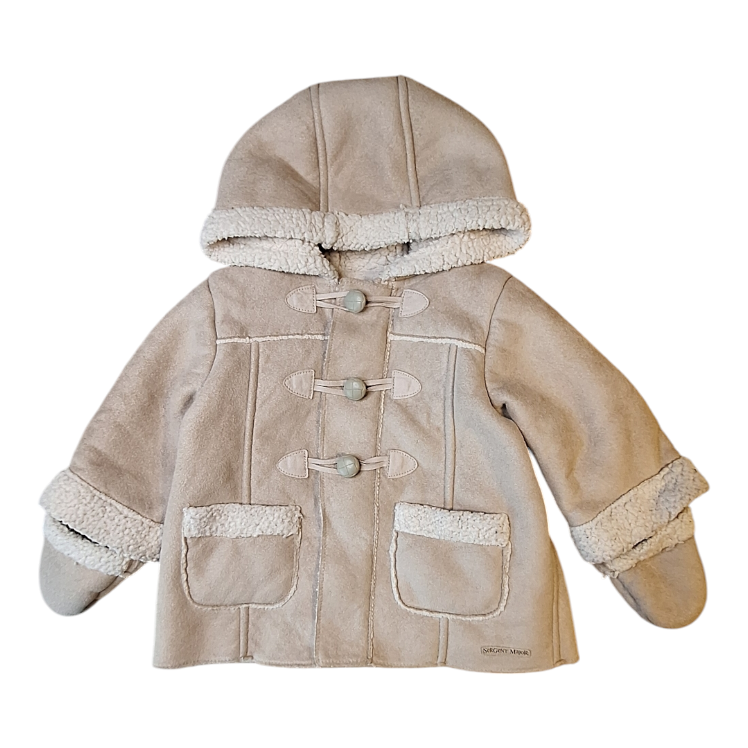 Shearling coat with mittens - 67CM