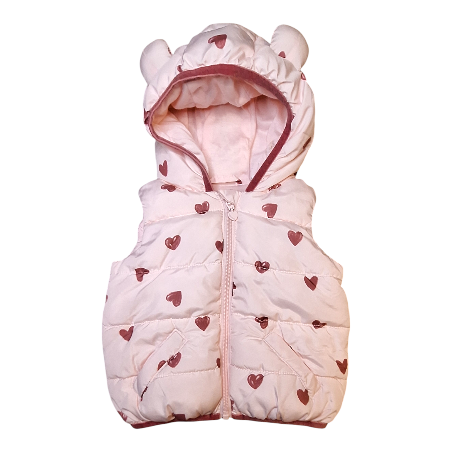 Puffer vest hartjes - 80CM