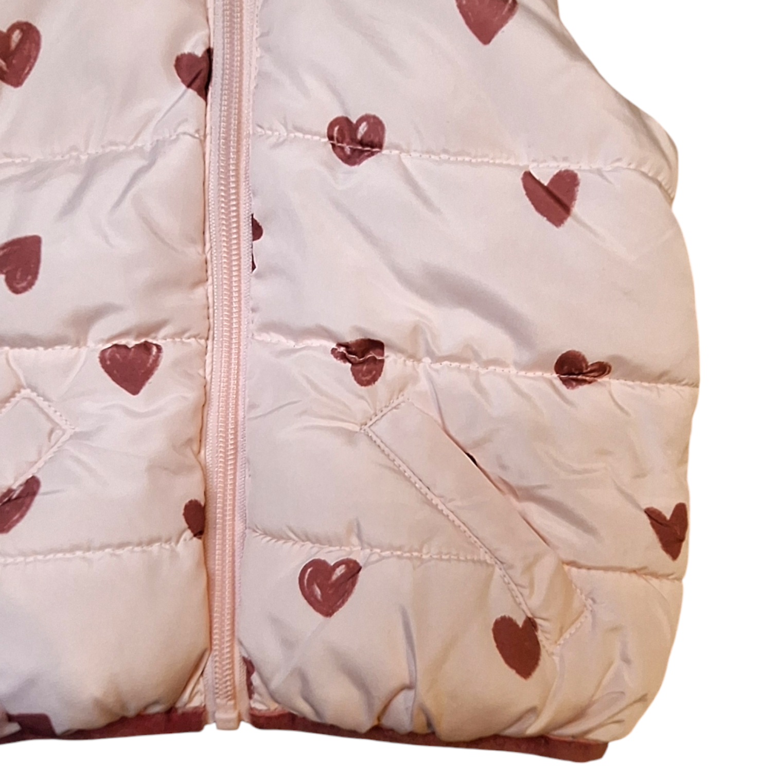 Puffer vest hartjes - 80CM