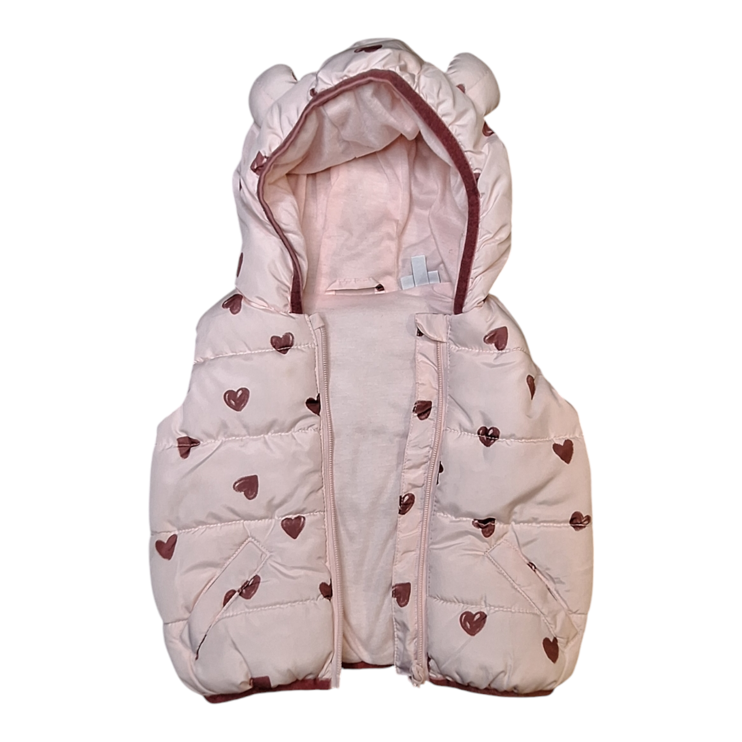 Puffer vest hartjes - 80CM