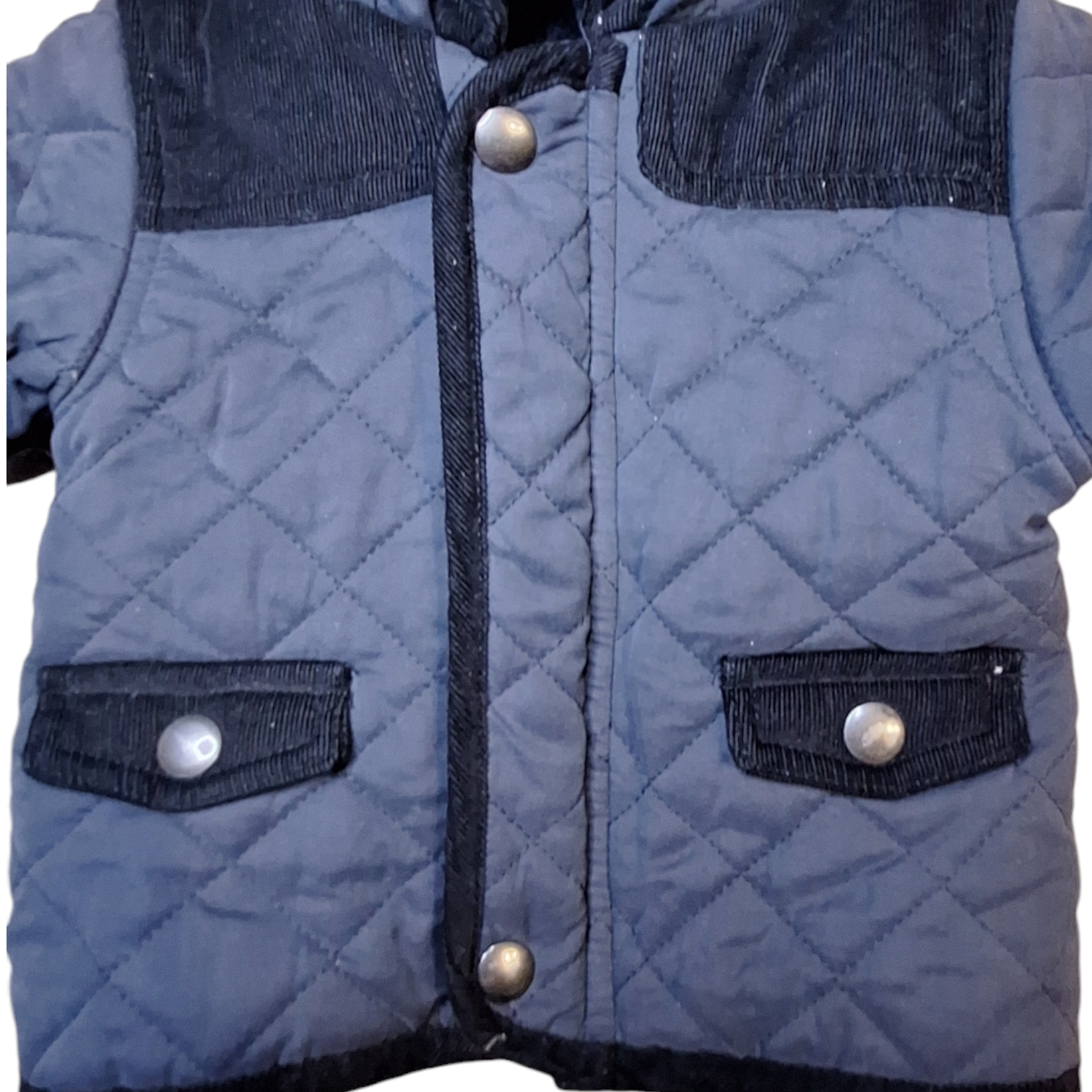 Gewatteerde jas met corduroy details - 63/69CM