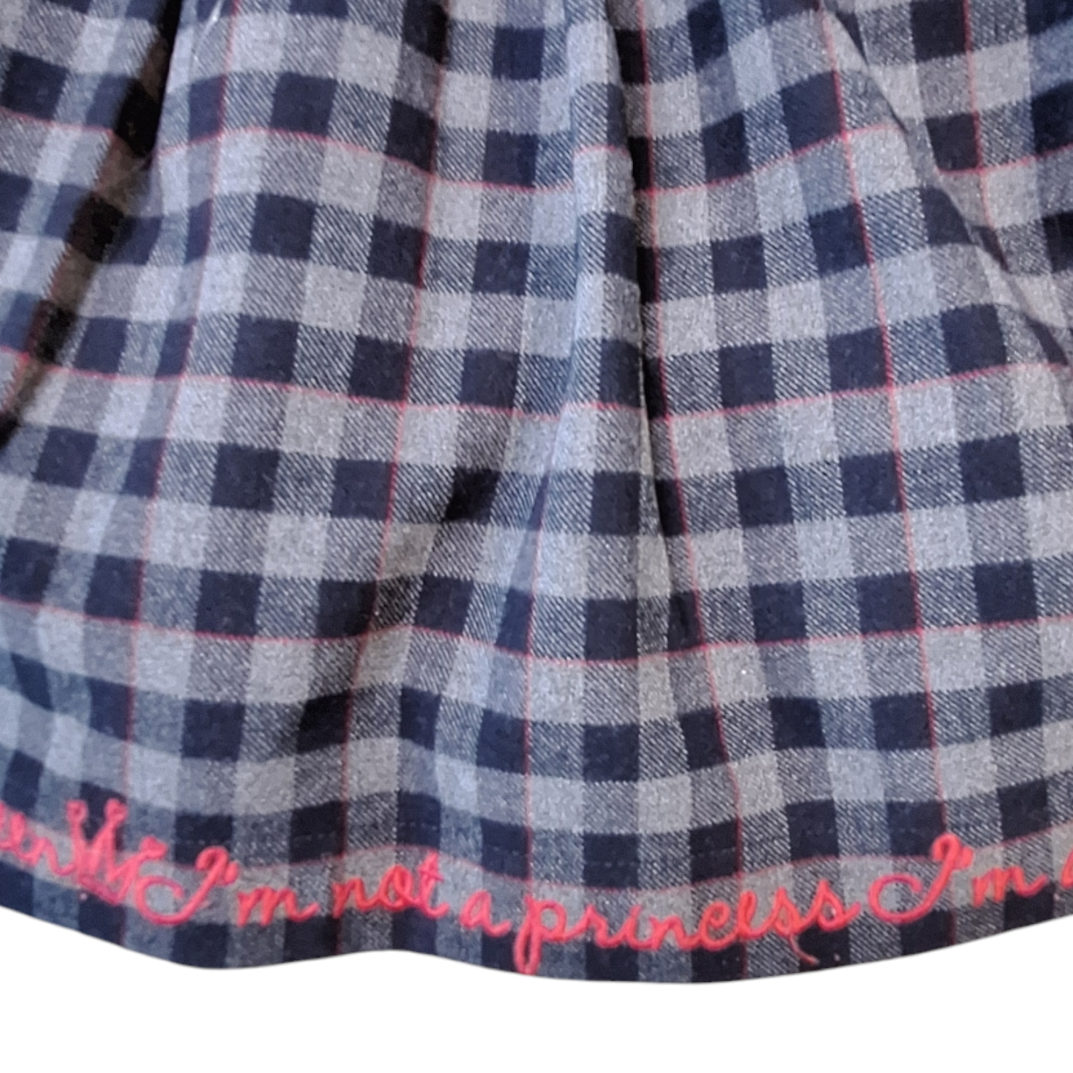 Geruite jurk met fluwelen details - 18M