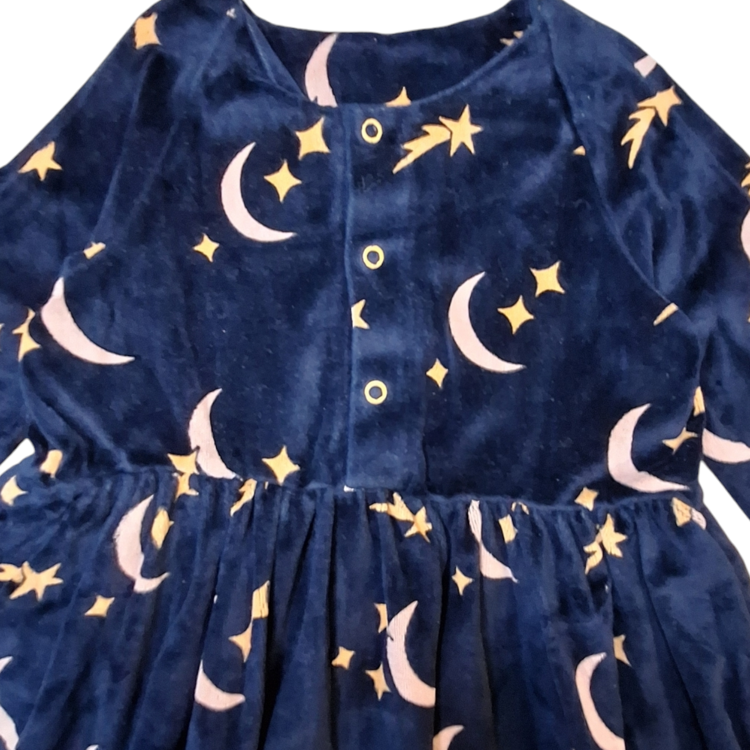 Velvet dress moon and stars - 86/92CM
