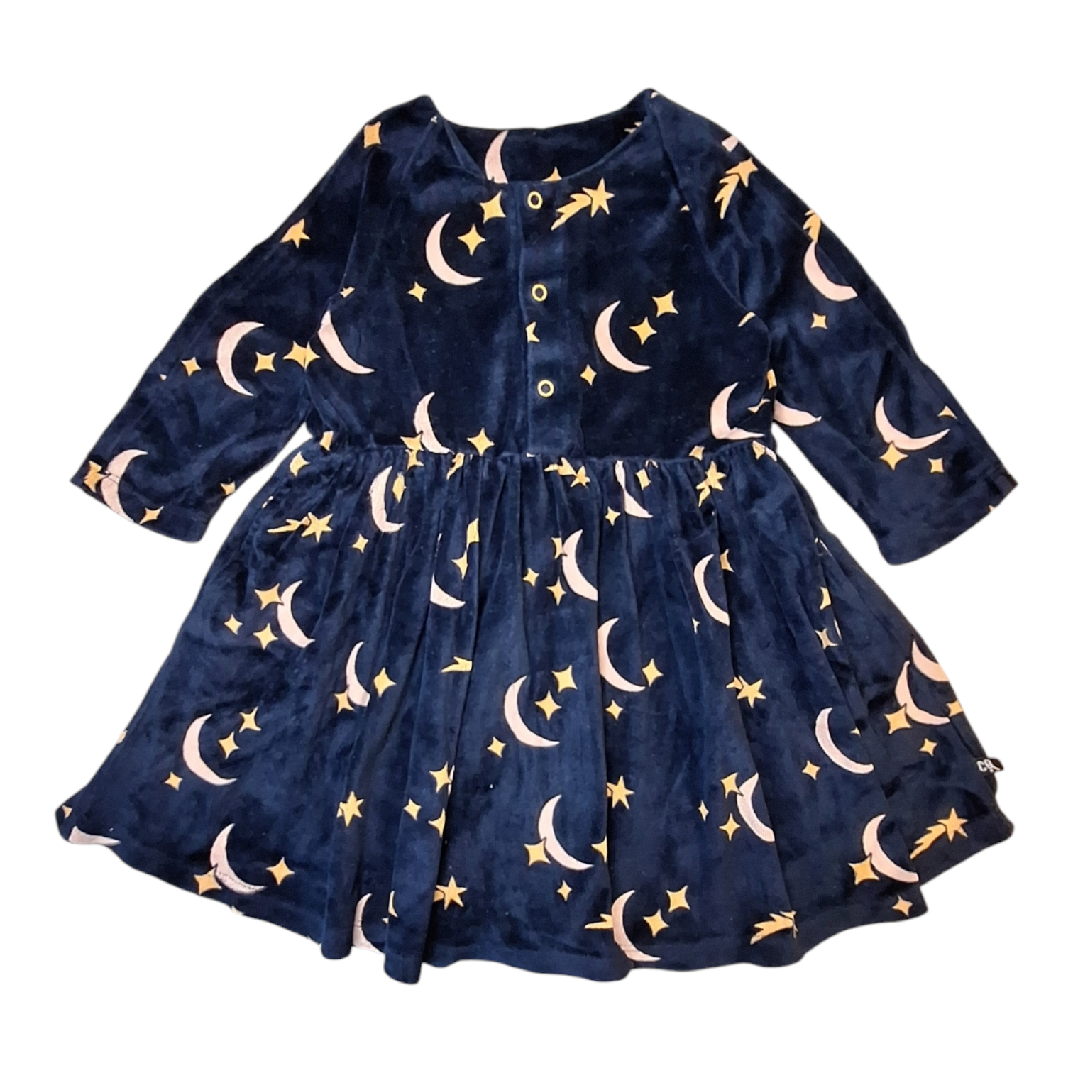 Velvet dress moon and stars - 86/92CM