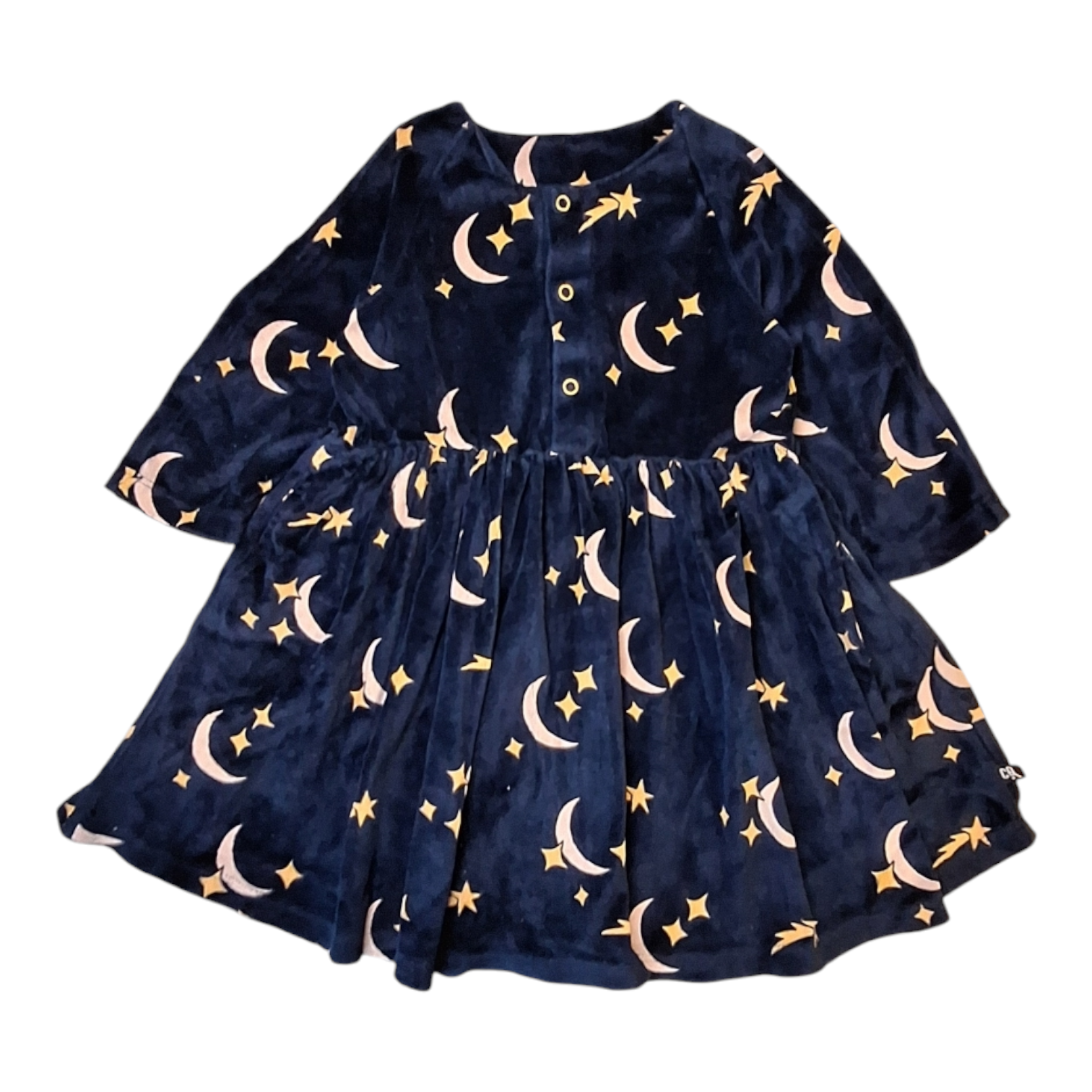 Velvet dress moon and stars - 86/92CM