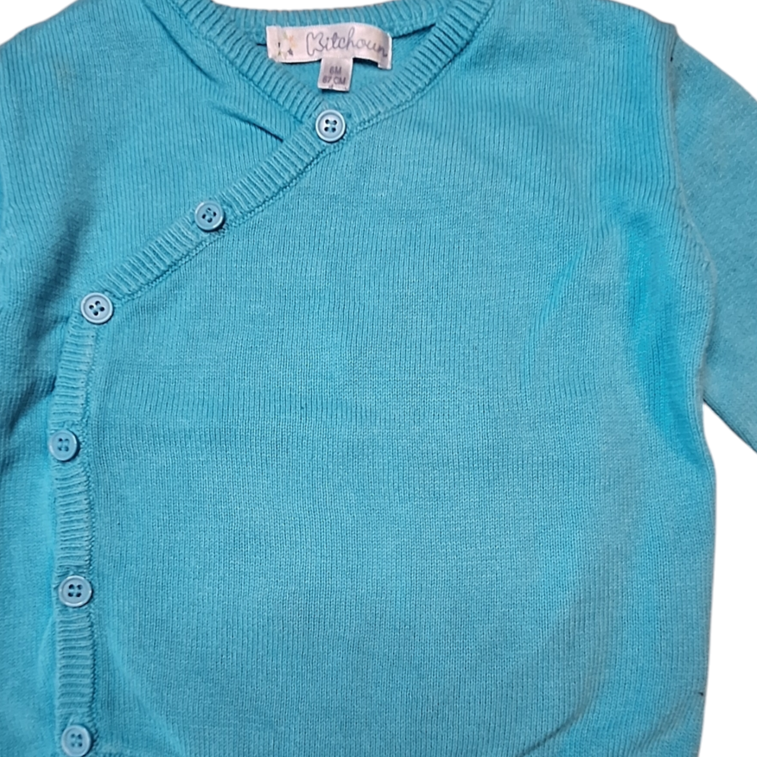 Knitted cardigan asymmetric buttons - 6M