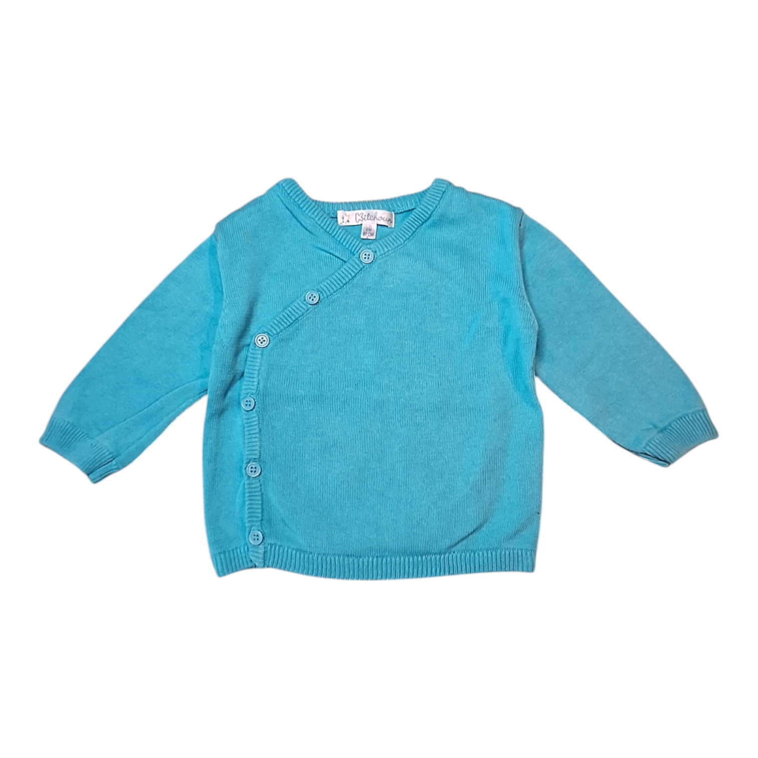 Knitted cardigan asymmetric buttons - 6M