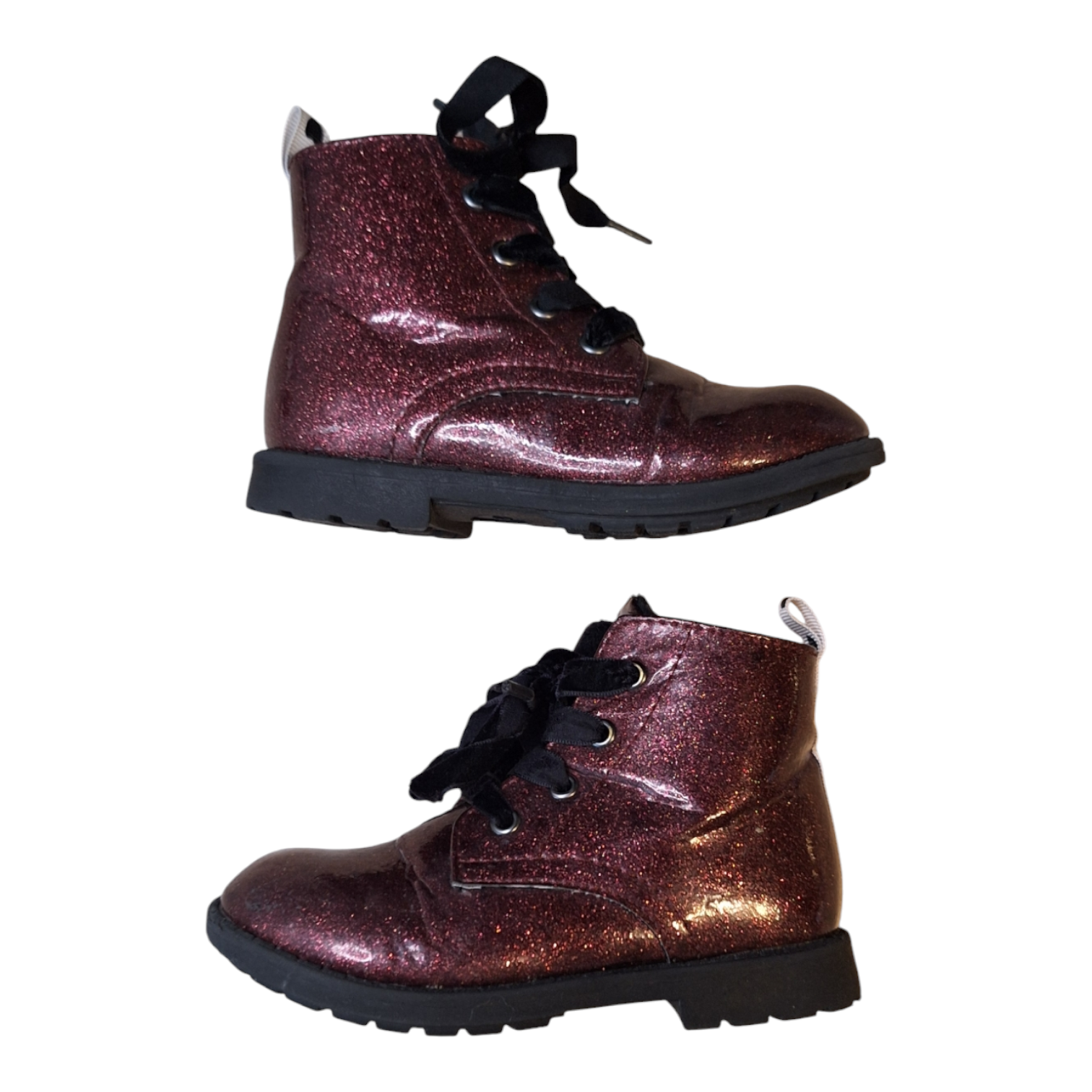 Friboo Patent Glitter Ankle Boots (Size 24) - Zipped - Preloved