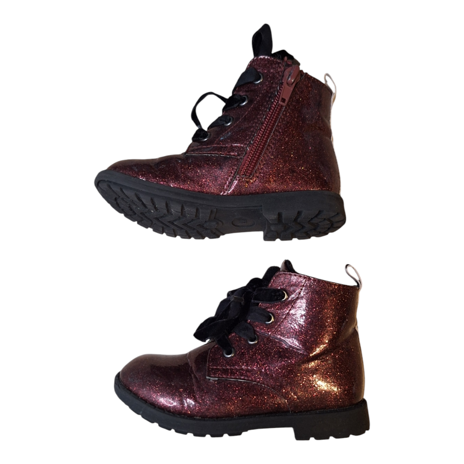Friboo Patent Glitter Ankle Boots (Size 24) - Zipped - Preloved
