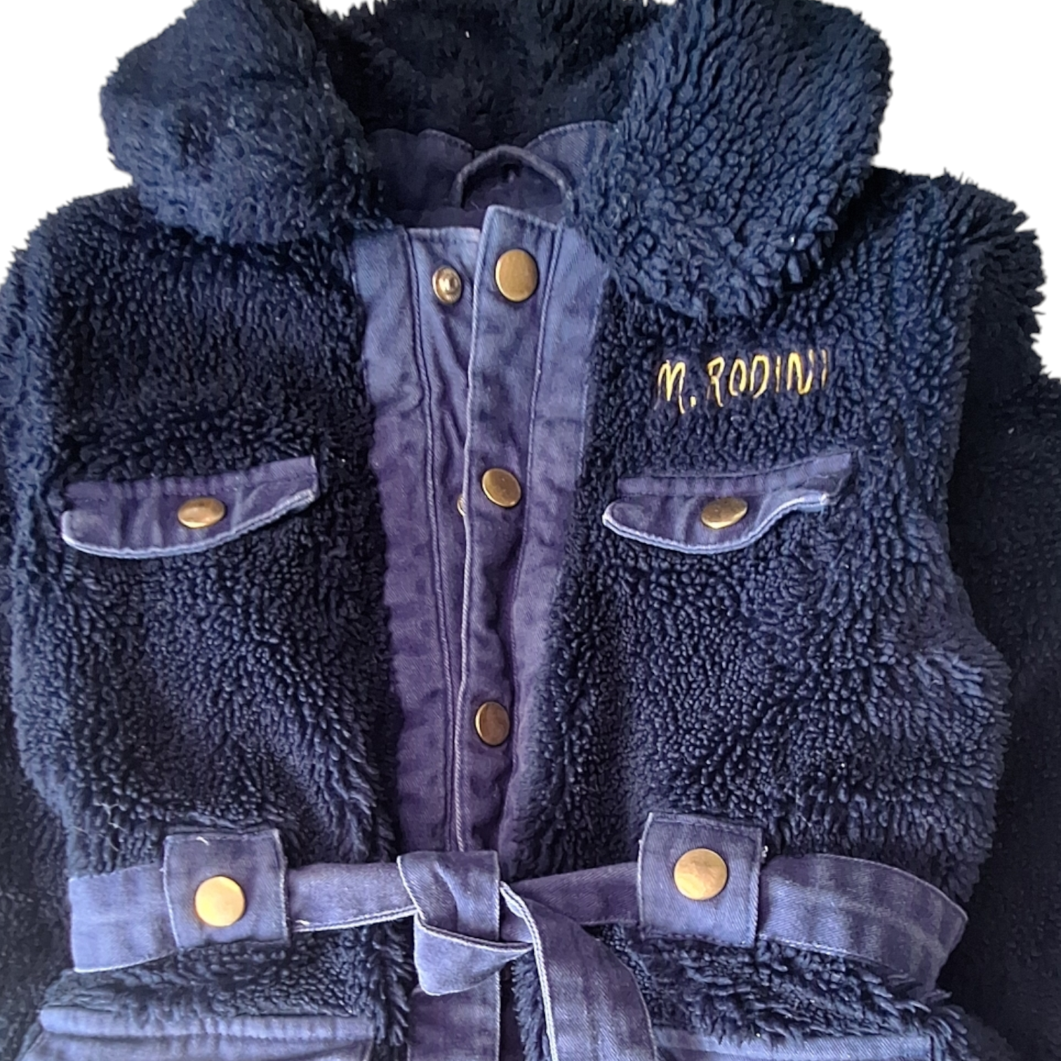 Mini Rodini Navy Blue Teddy Jacket, Size 6-7 Years