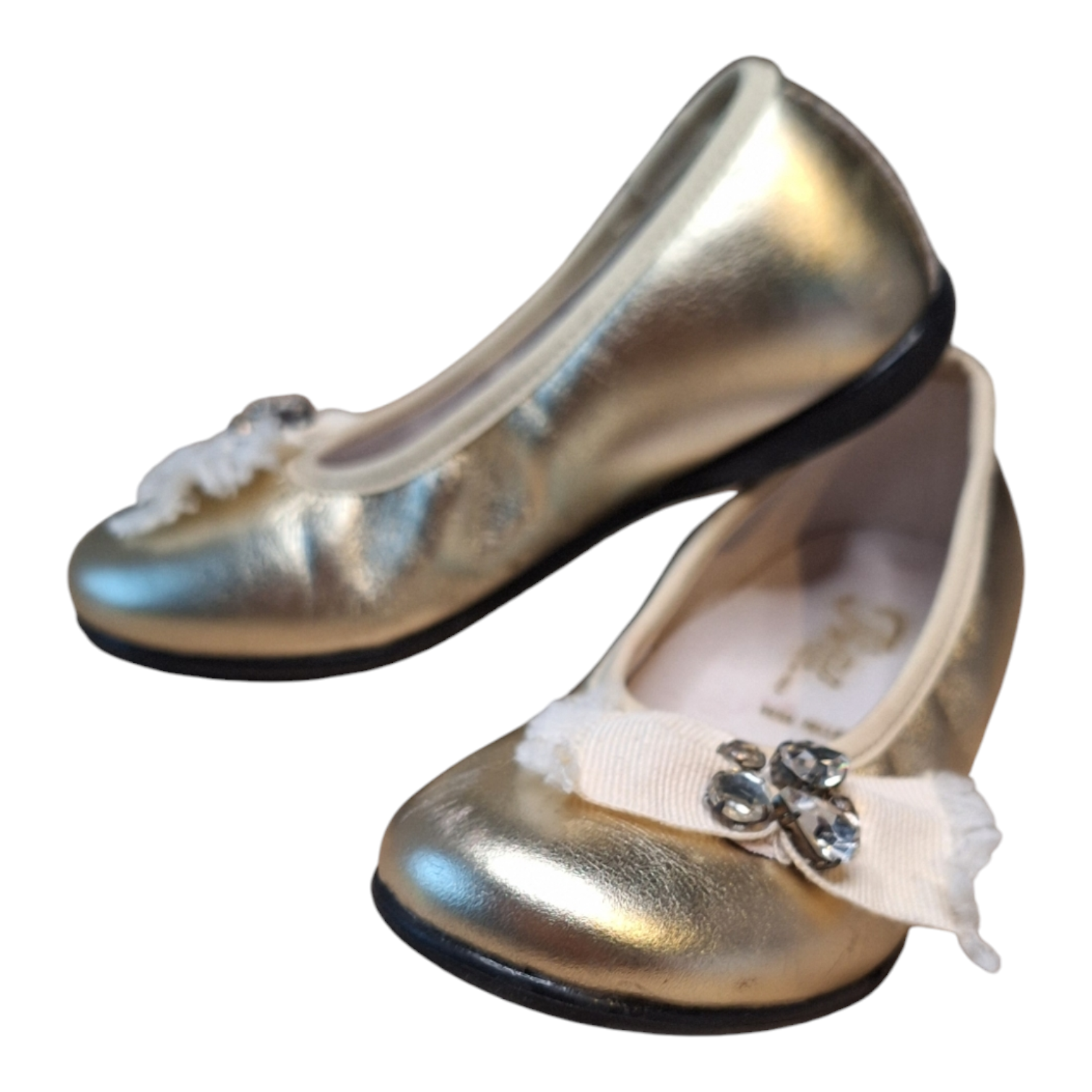 Petit Gold Ballerina Schoenen (Maat 25) - Tweedehands
