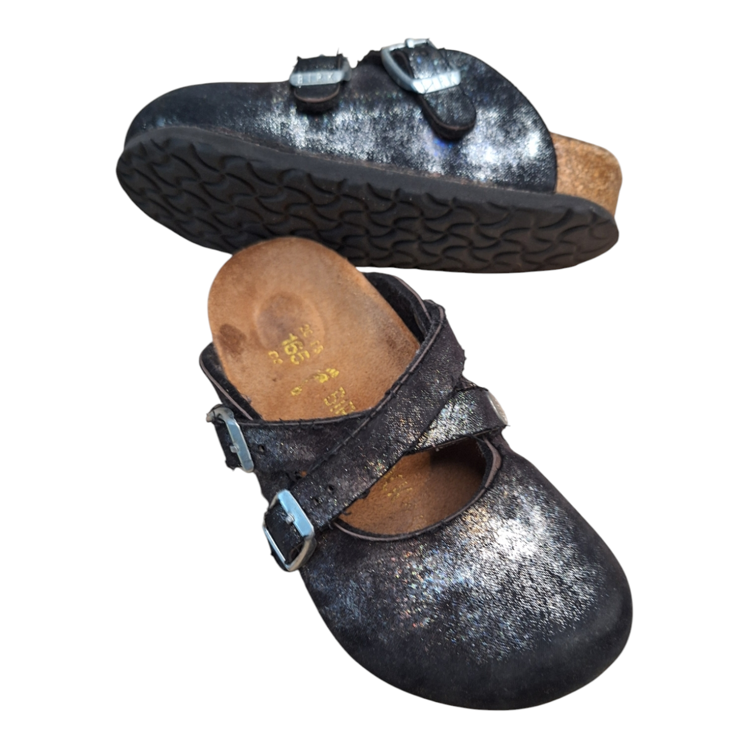 Birkenstock Dorian BF Stardust Black (26/C8) - Leer - Tweedehands