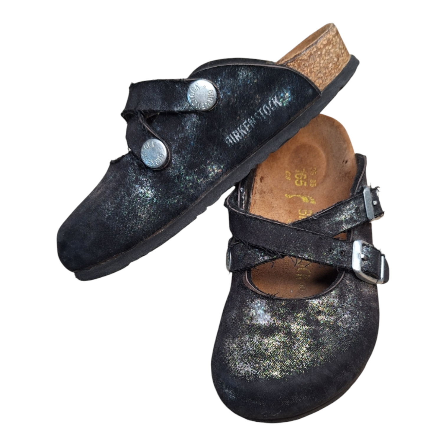 Birkenstock Dorian BF Stardust Black (26/C8) - Leer - Tweedehands