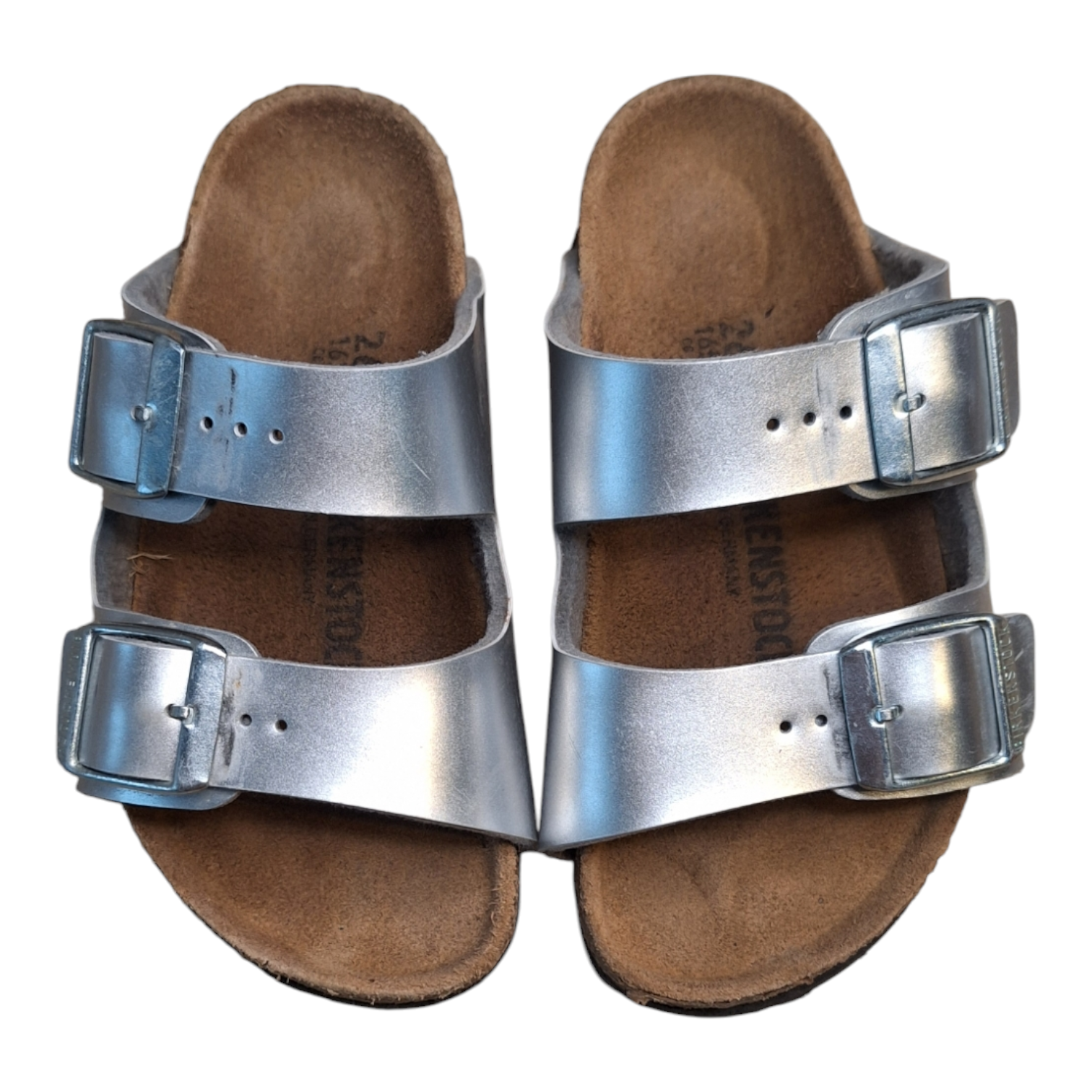 Birkenstock Arizona Kids (maat 26) - Zilveren leren sandalen - Tweedehands