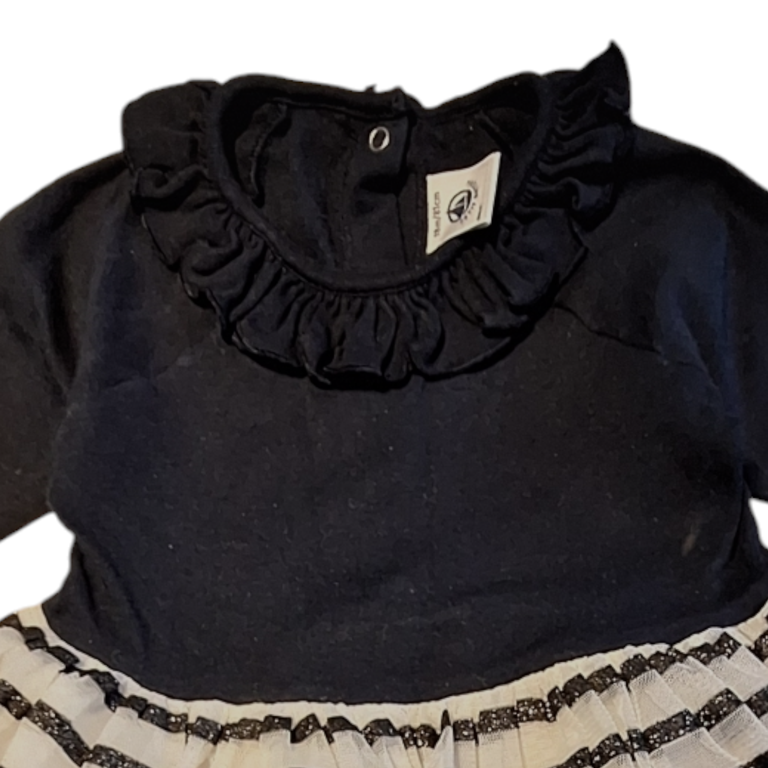 Petit Bateau Gestreepte Tule Jurk - 81CM