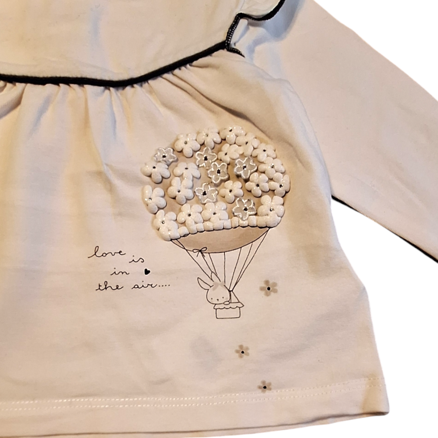 Shirt met lange mouwen bloemen ballon - 62CM