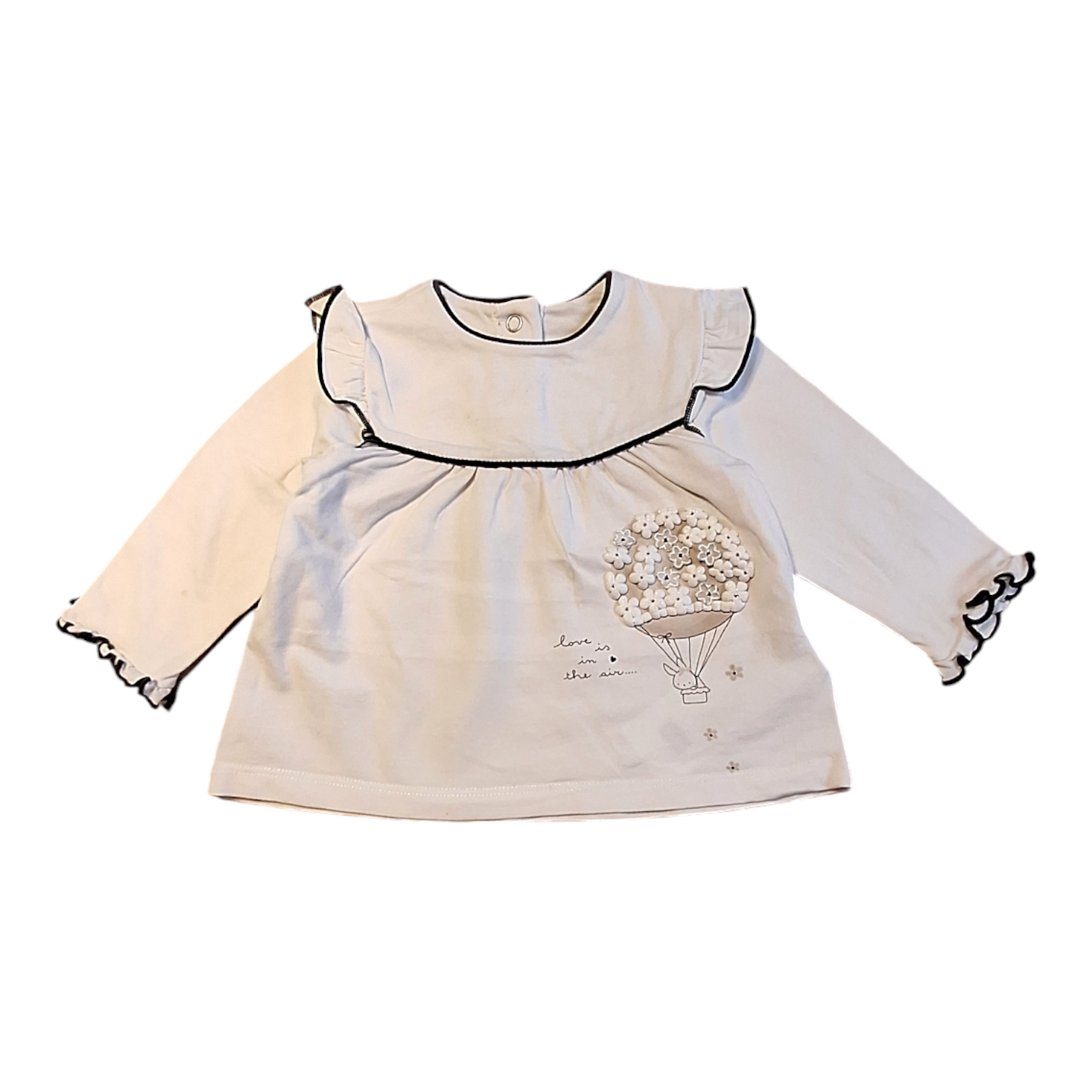 Shirt met lange mouwen bloemen ballon - 62CM