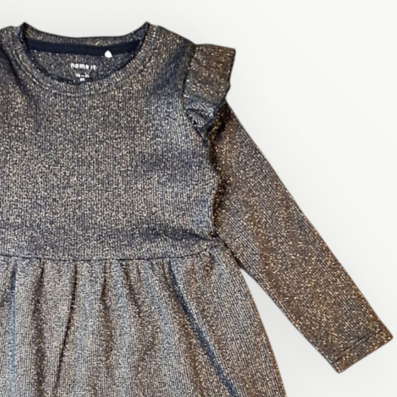Name It Glitterblauwe jurk (18/24M) - Ruches - Tweedehands