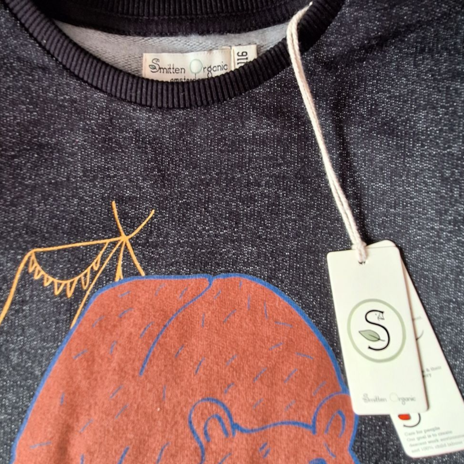 Smitten Organic Bear Sweater (110-116cm) - Fleeced - Preloved