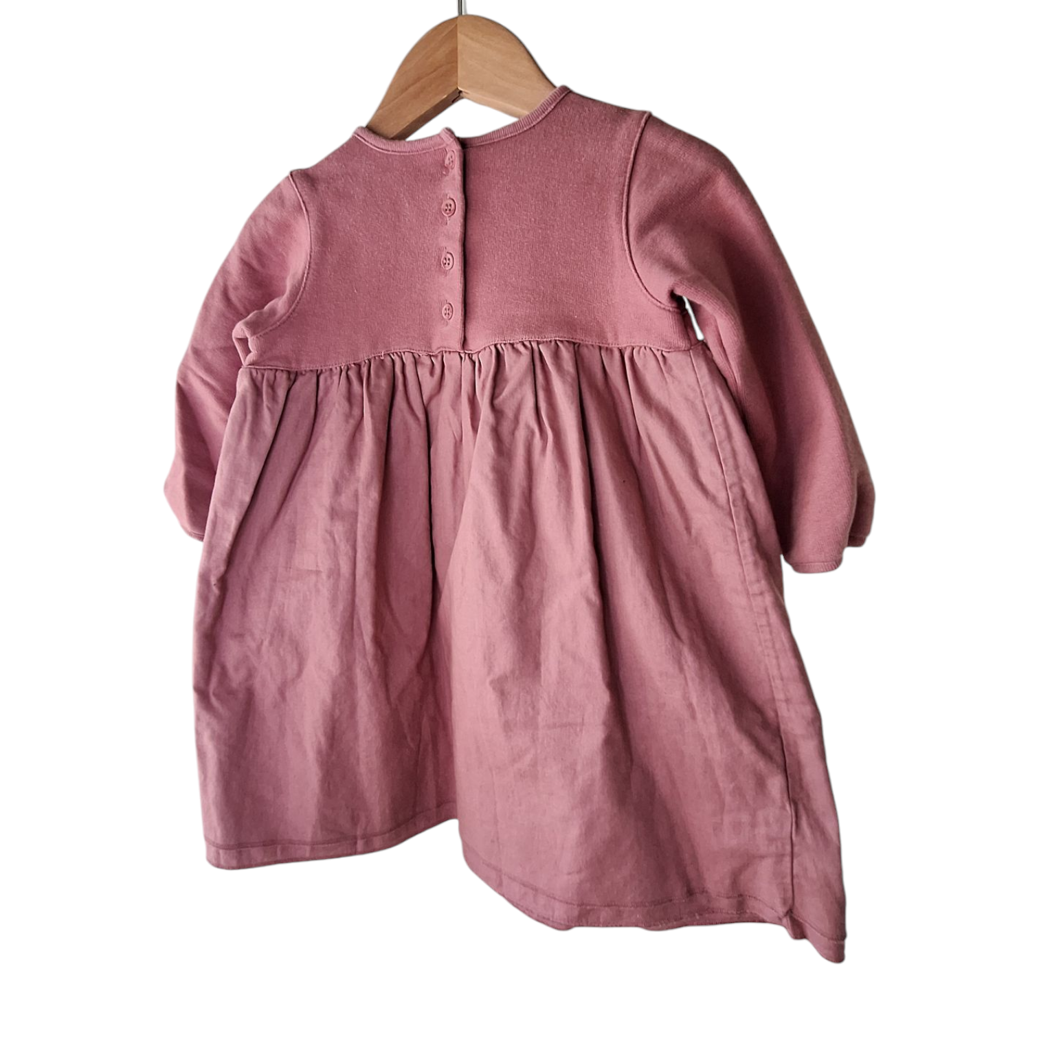 Petit Bateau jurk met lange mouwen (86 cm) - Tweedehands (zeer goed)